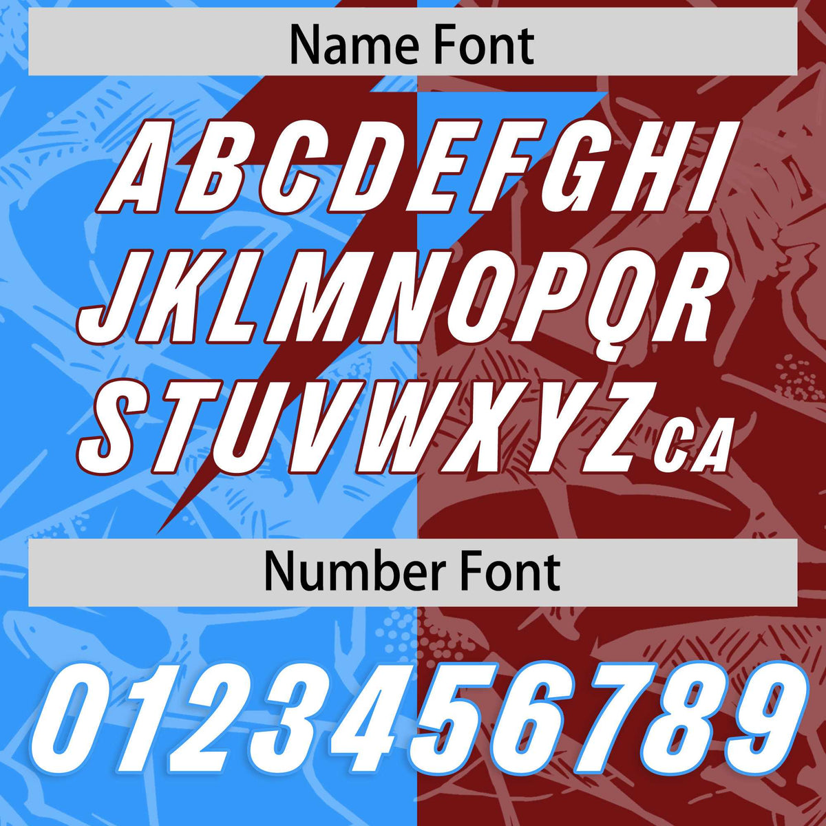 Custom Crimson Light Blue Split Personalized Lightning Pattern American Football Jersey