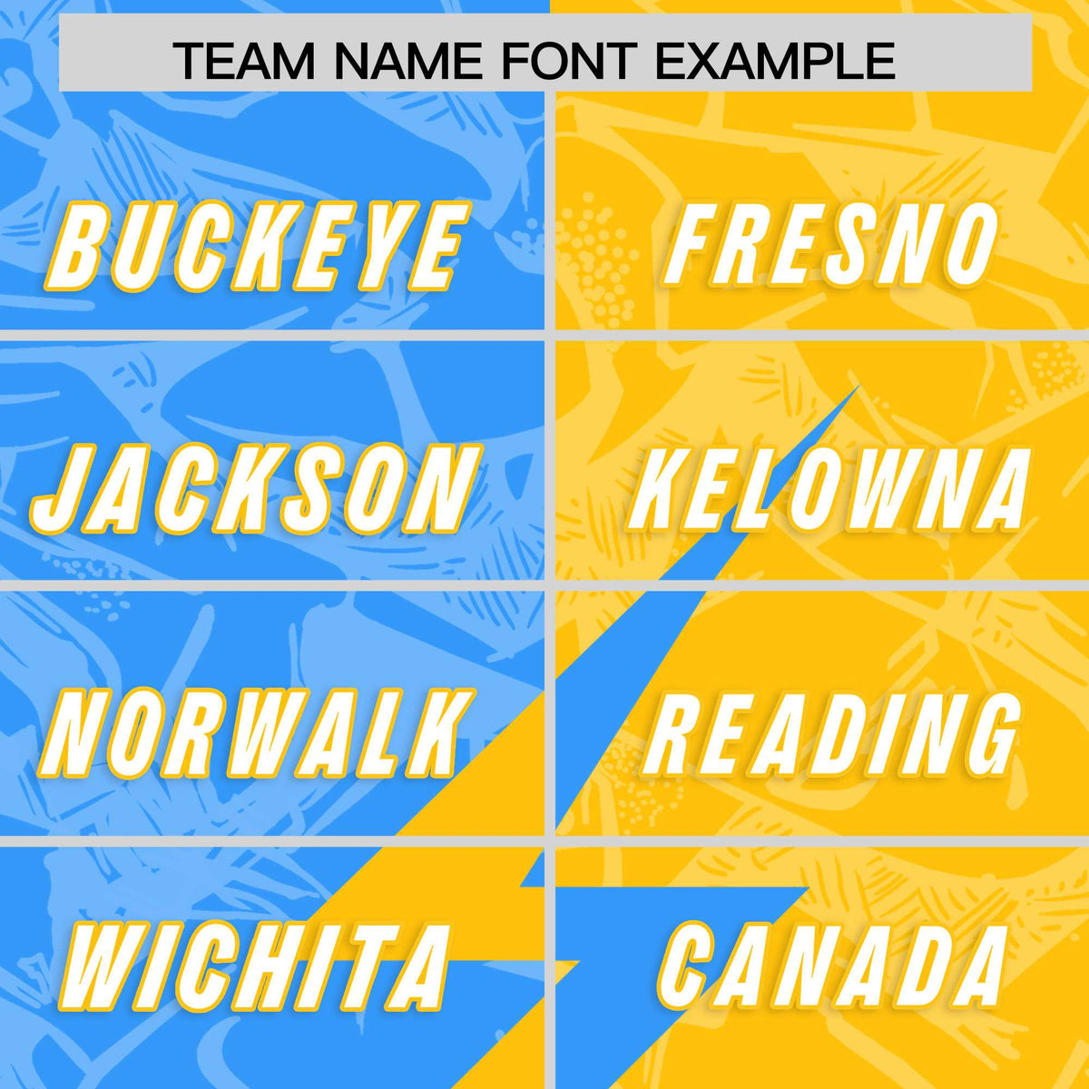 Custom Yellow Light Blue Split Personalized Lightning Pattern American Football Jersey