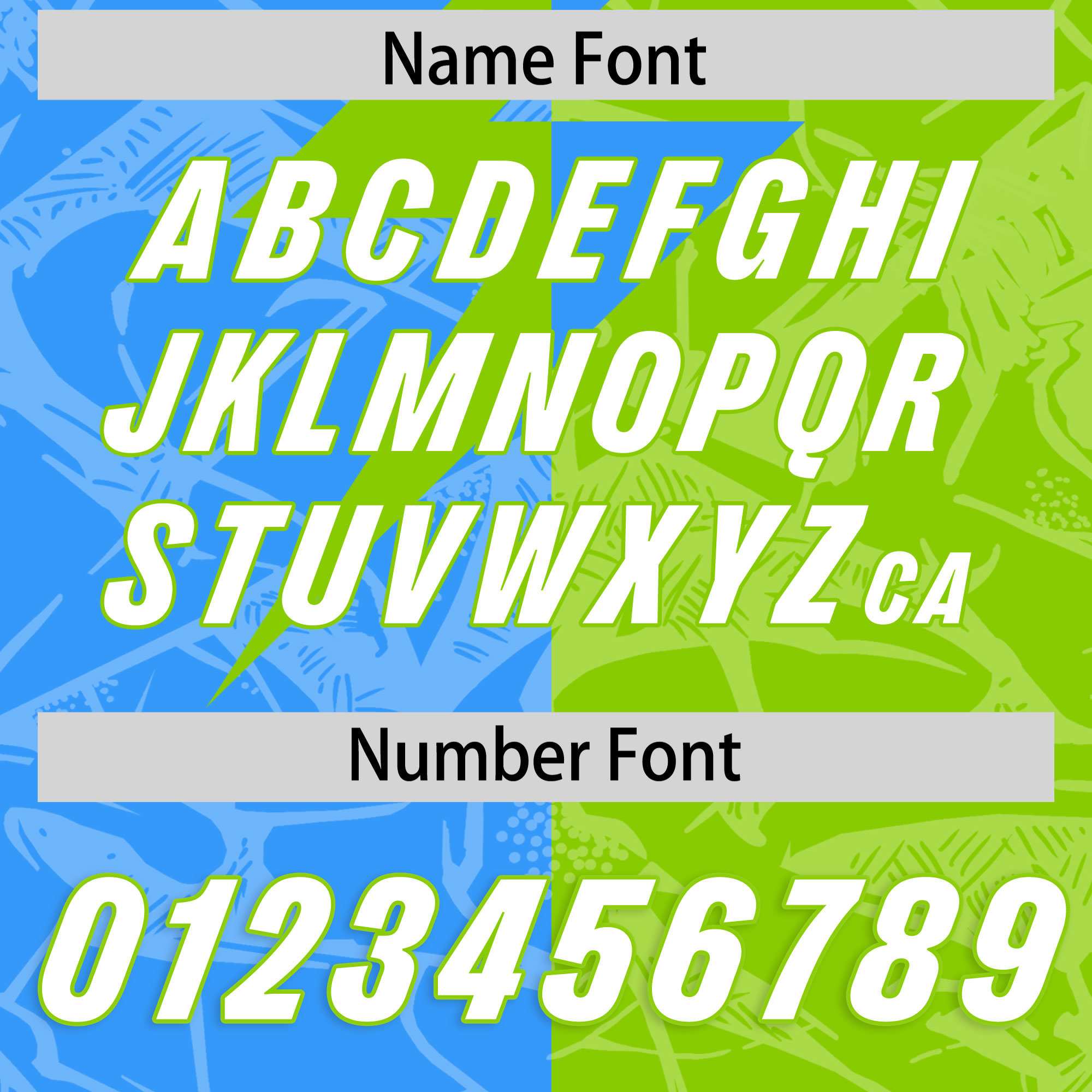 Custom Neon Green Light Blue Split Personalized Lightning Pattern American Football Jersey