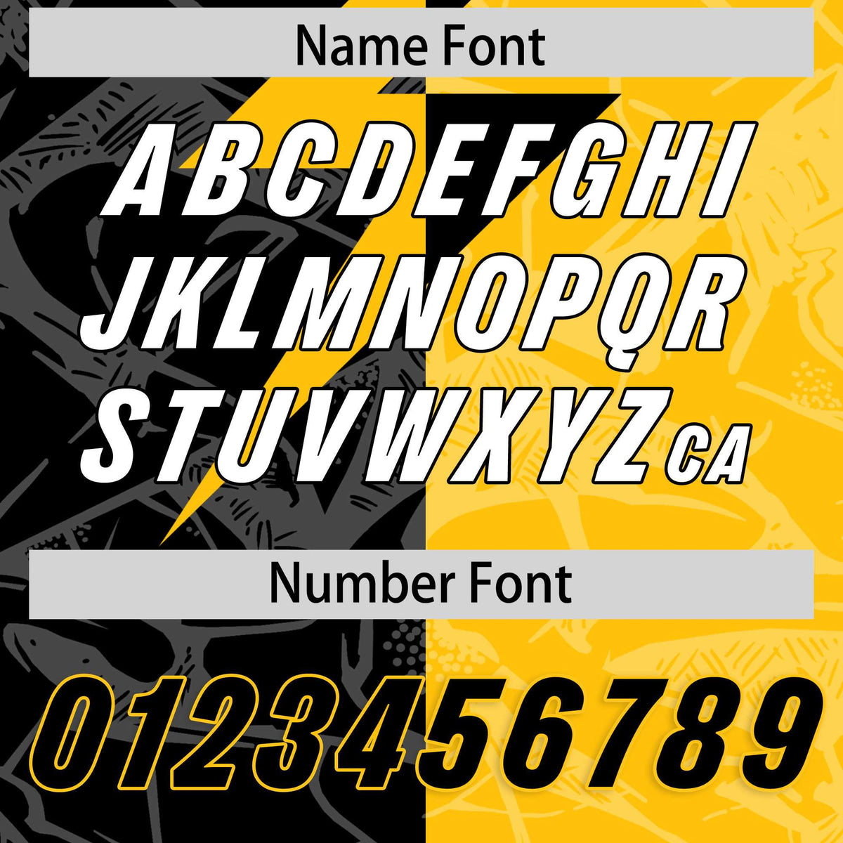 Custom Yellow Black Split Personalized Lightning Pattern American Football Jersey