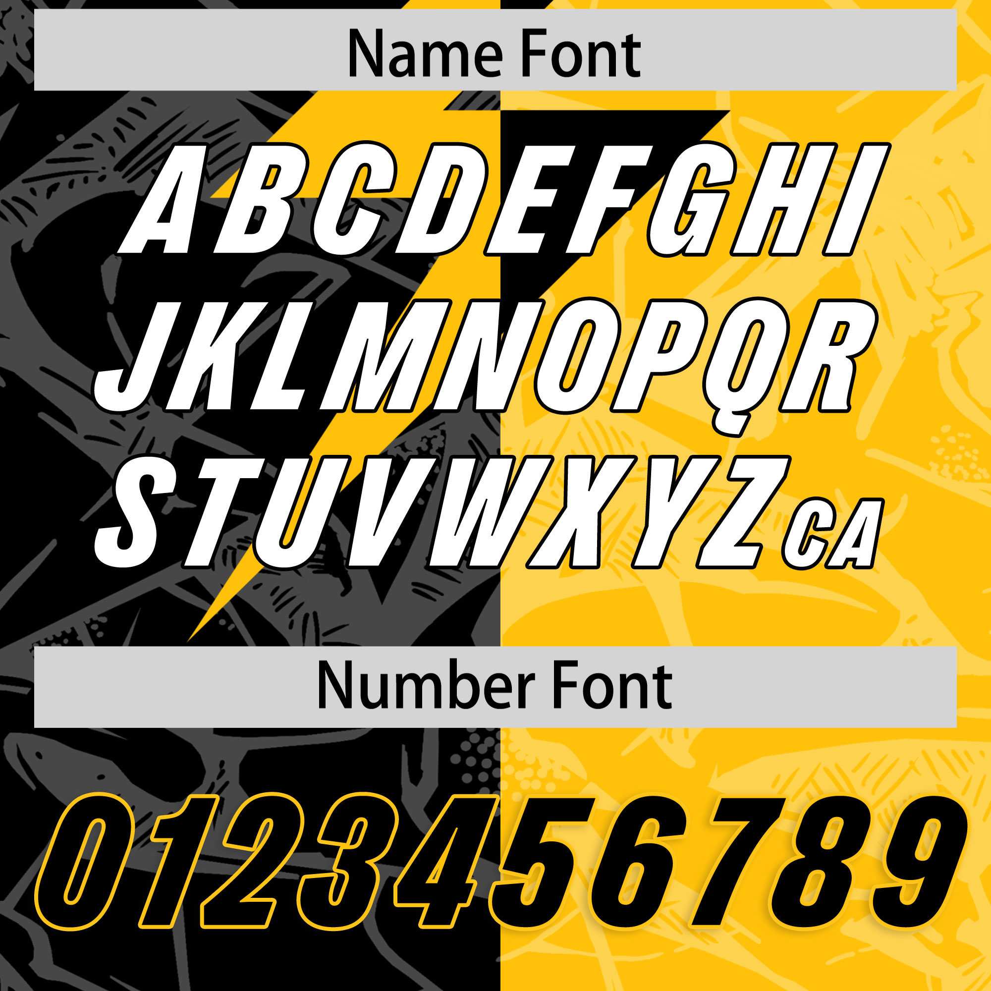 Custom Yellow Black Split Personalized Lightning Pattern American Football Jersey