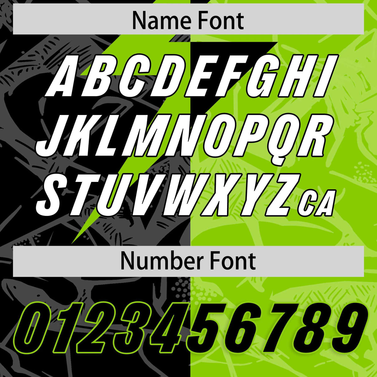 Custom Neon Green Black Split Personalized Lightning Pattern American Football Jersey