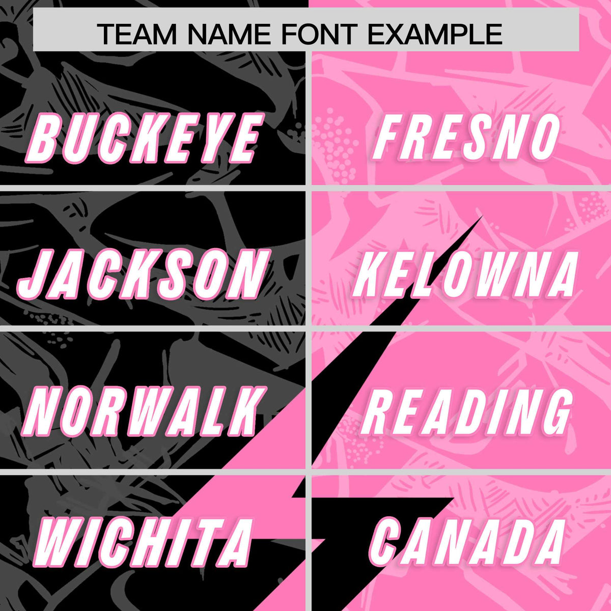 Custom Pink Black Split Personalized Lightning Pattern American Football Jersey