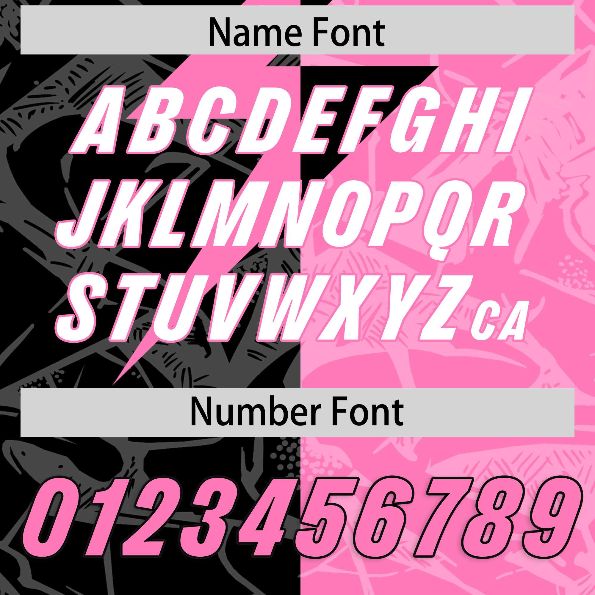 Custom Pink Black Split Personalized Lightning Pattern American Football Jersey