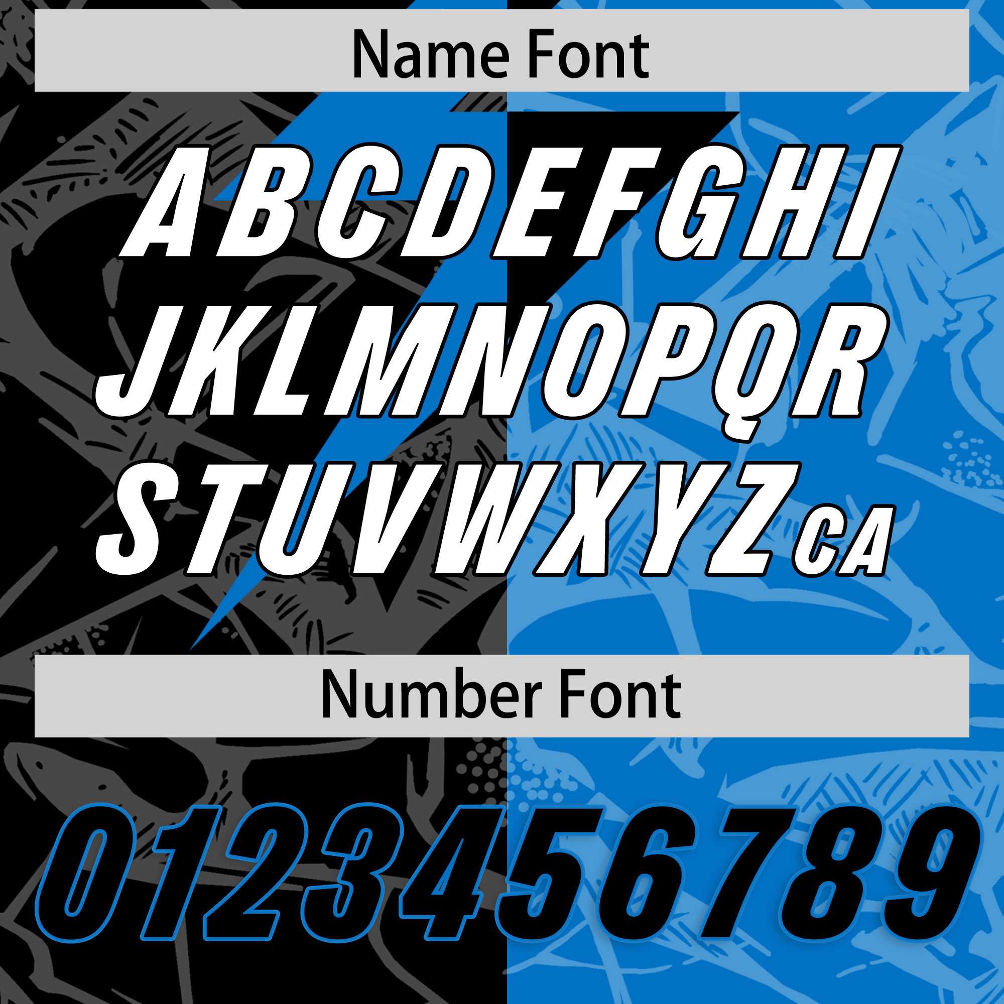 Custom Panther Blue Black Split Personalized Lightning Pattern American Football Jersey