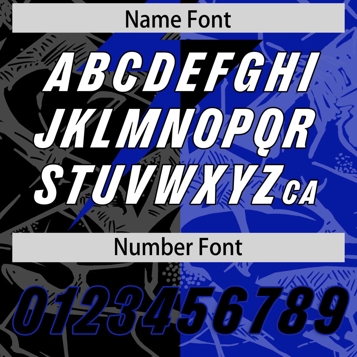 Custom Royal Black Split Personalized Lightning Pattern American Football Jersey