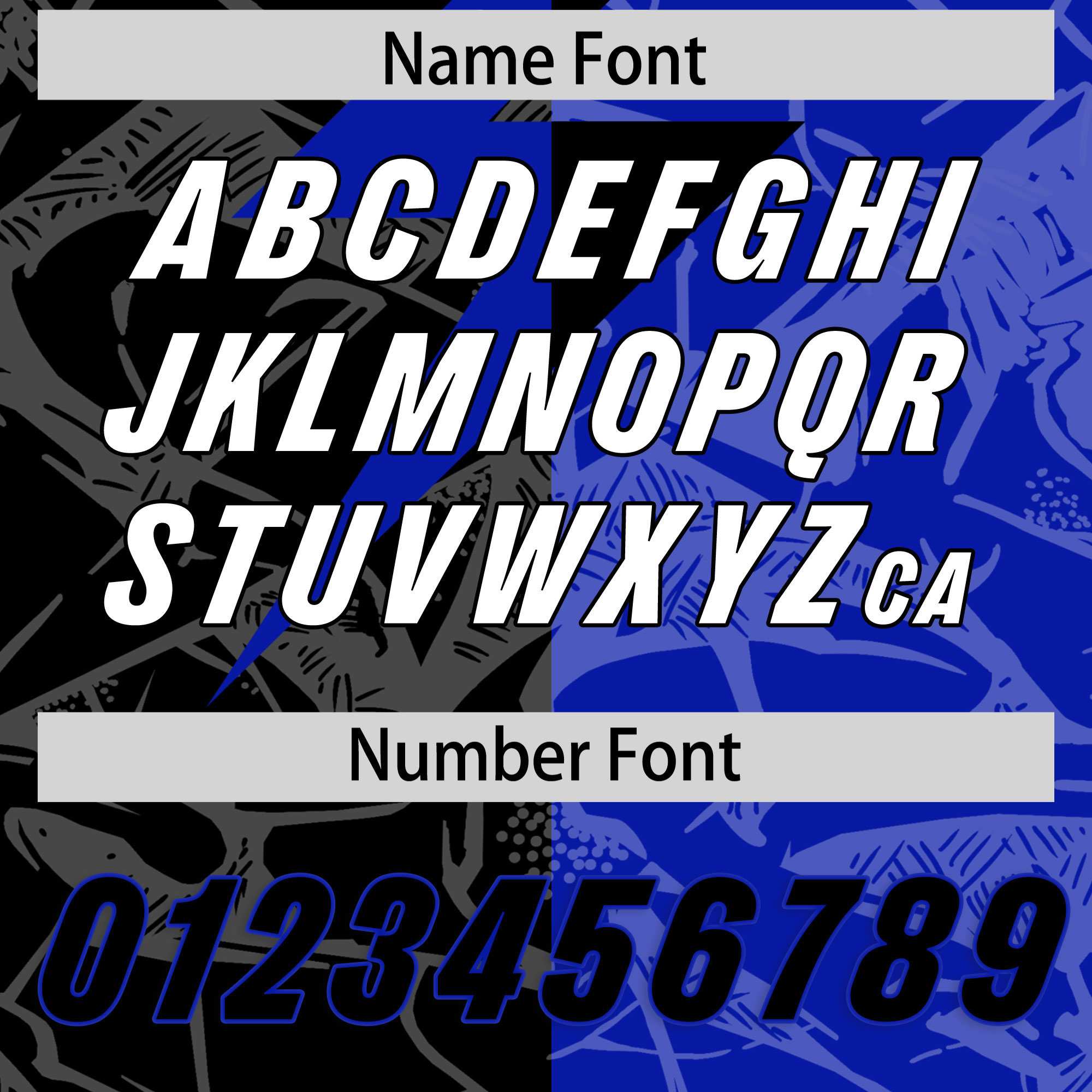 Custom Royal Black Split Personalized Lightning Pattern American Football Jersey