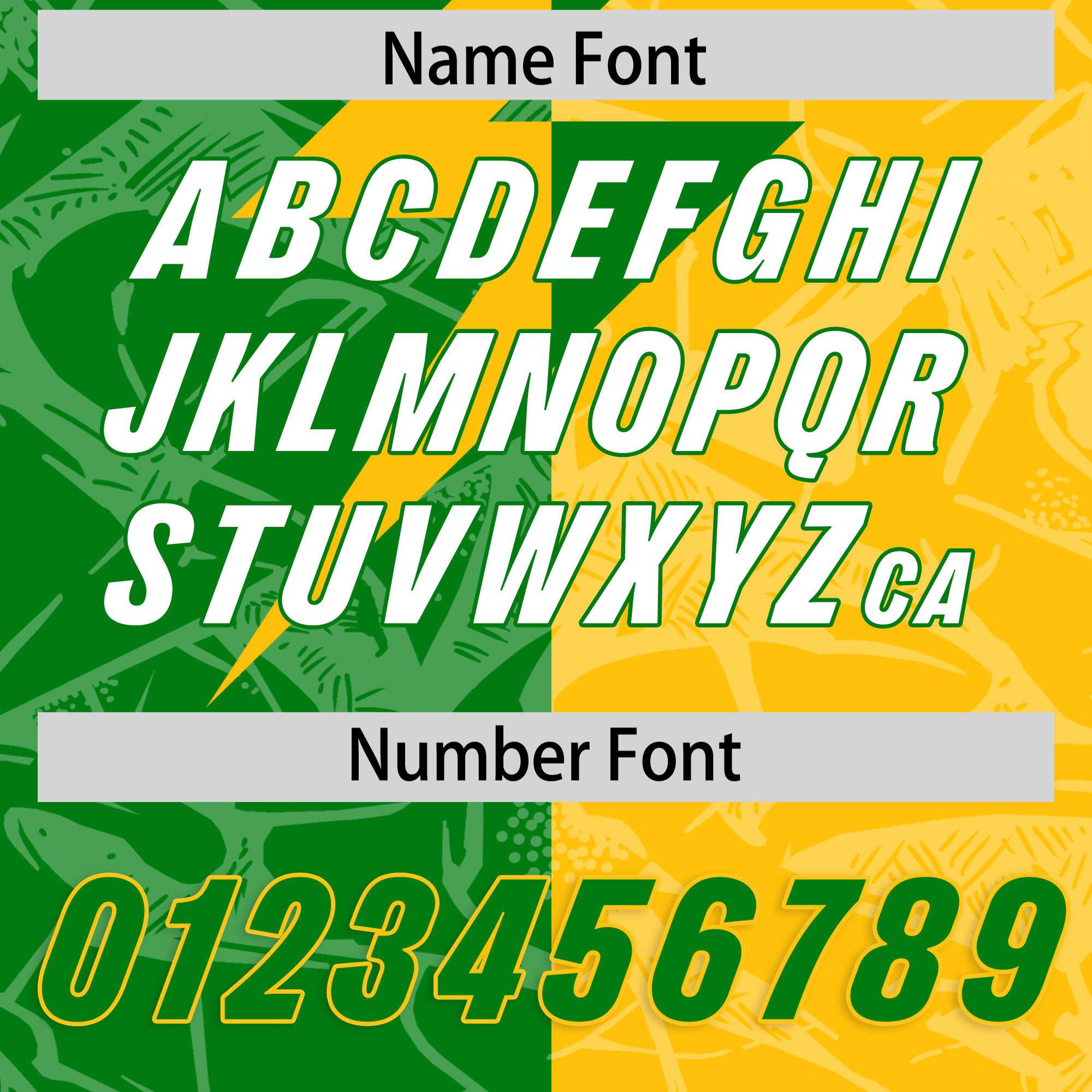 Custom Kelly Green Yellow Split Personalized Lightning Pattern American Football Jersey