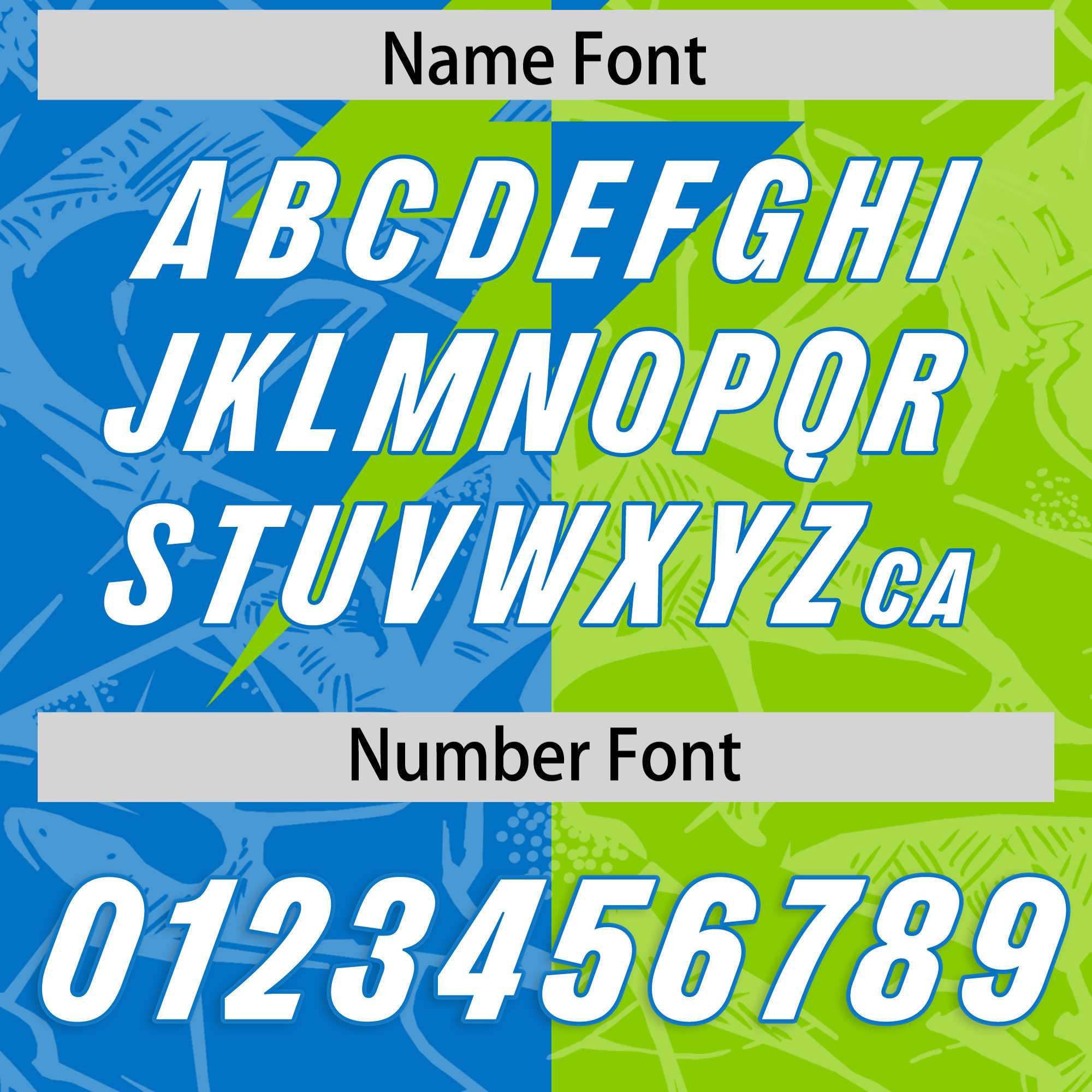 Custom Neon Green Panther Blue Split Personalized Lightning Pattern American Football Jersey