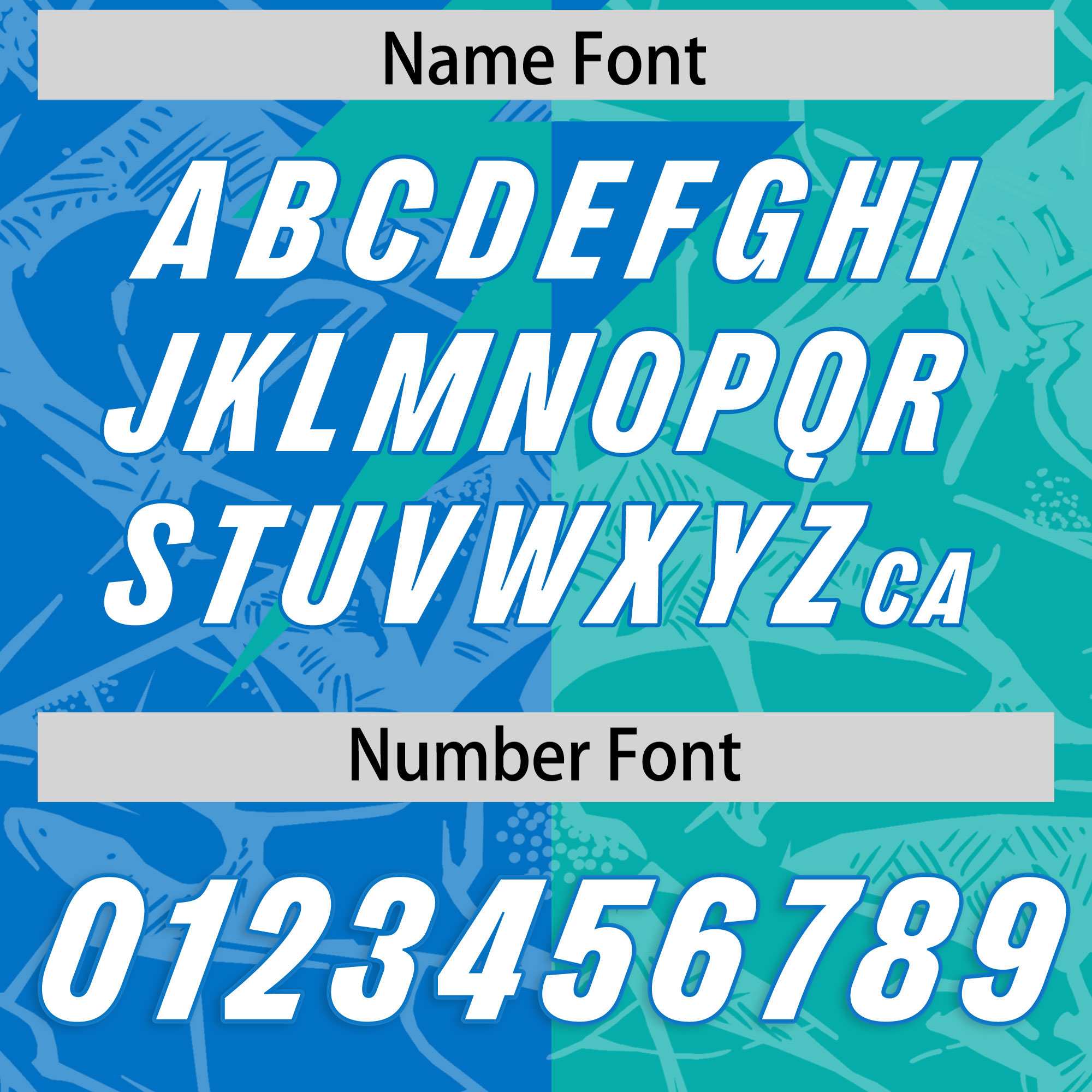 Custom Panther Blue Aqua Split Personalized Lightning Pattern American Football Jersey