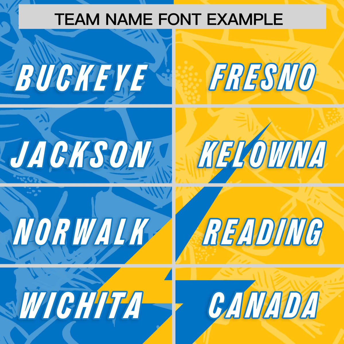 Custom Panther Blue Gold Split Personalized Lightning Pattern American Football Jersey