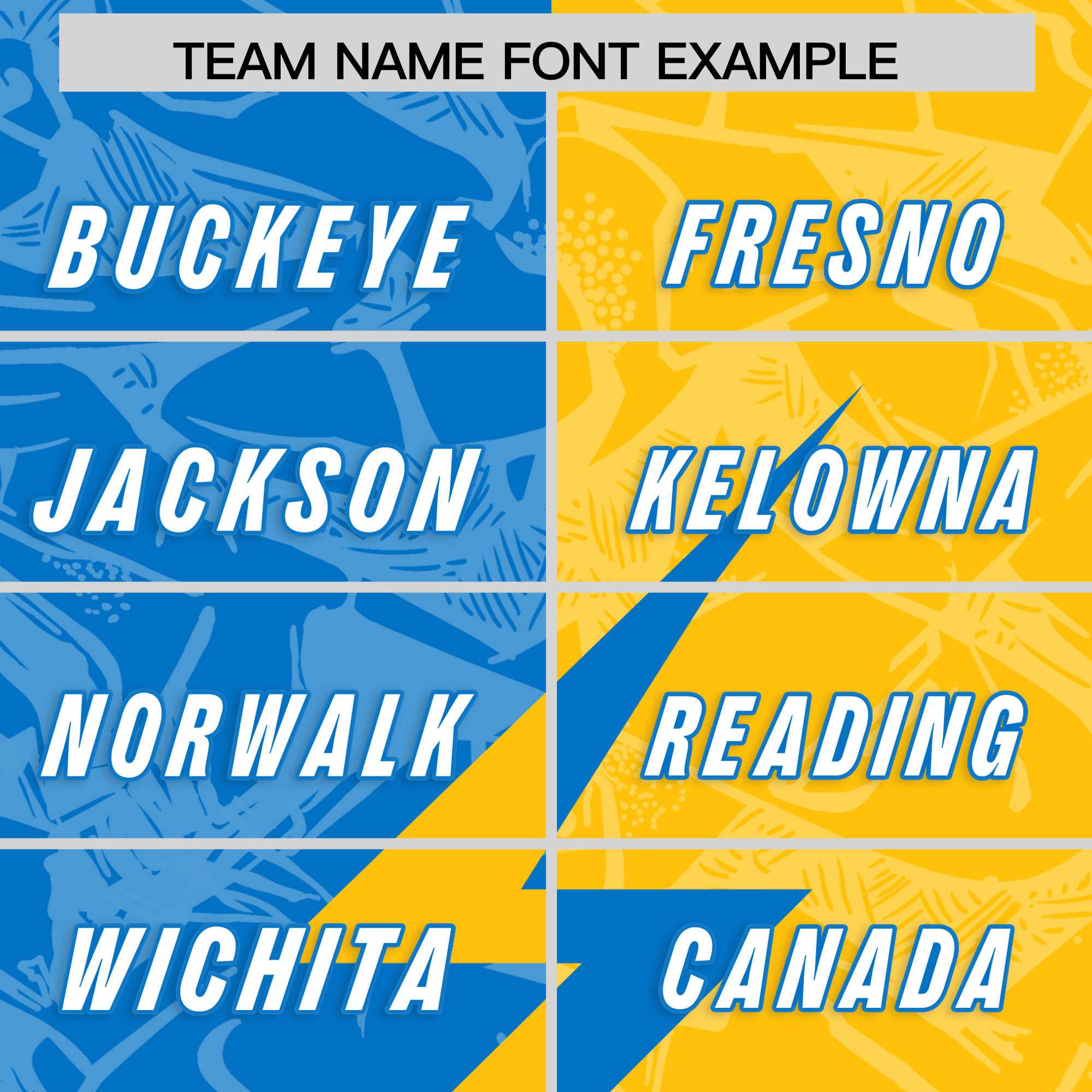 Custom Panther Blue Yellow Split Personalized Lightning Pattern American Football Jersey