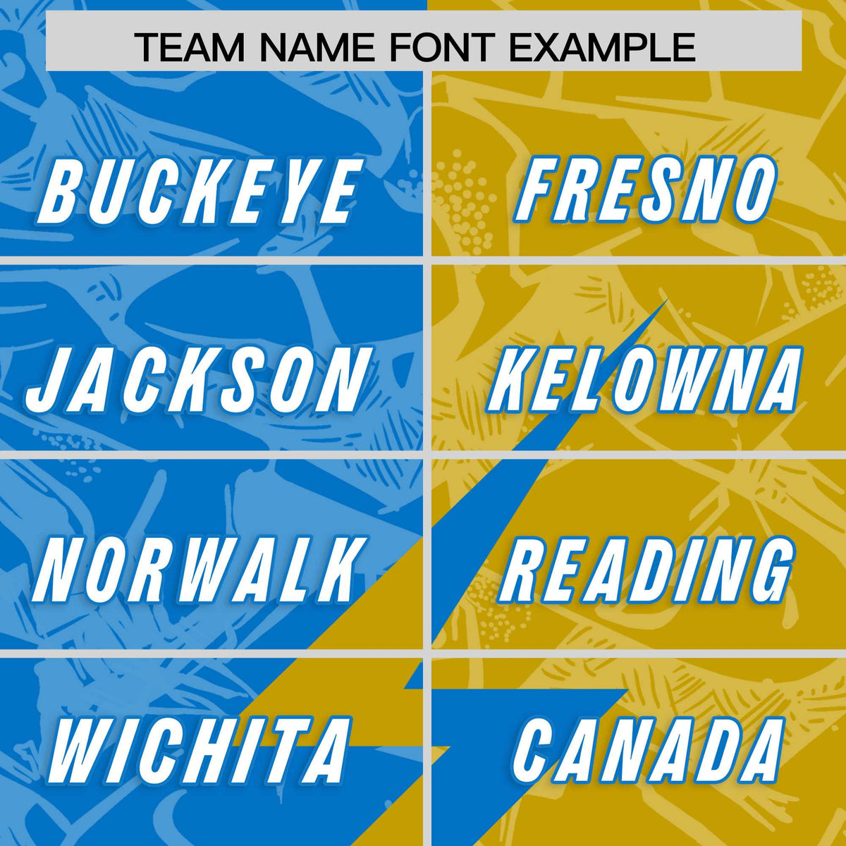 Custom Panther Blue Old Gold Split Personalized Lightning Pattern American Football Jersey