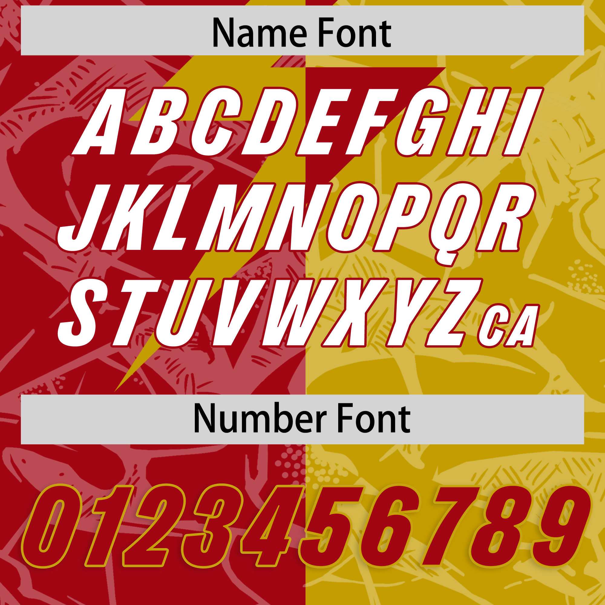 Custom Old Gold Red Split Personalized Lightning Pattern American Football Jersey