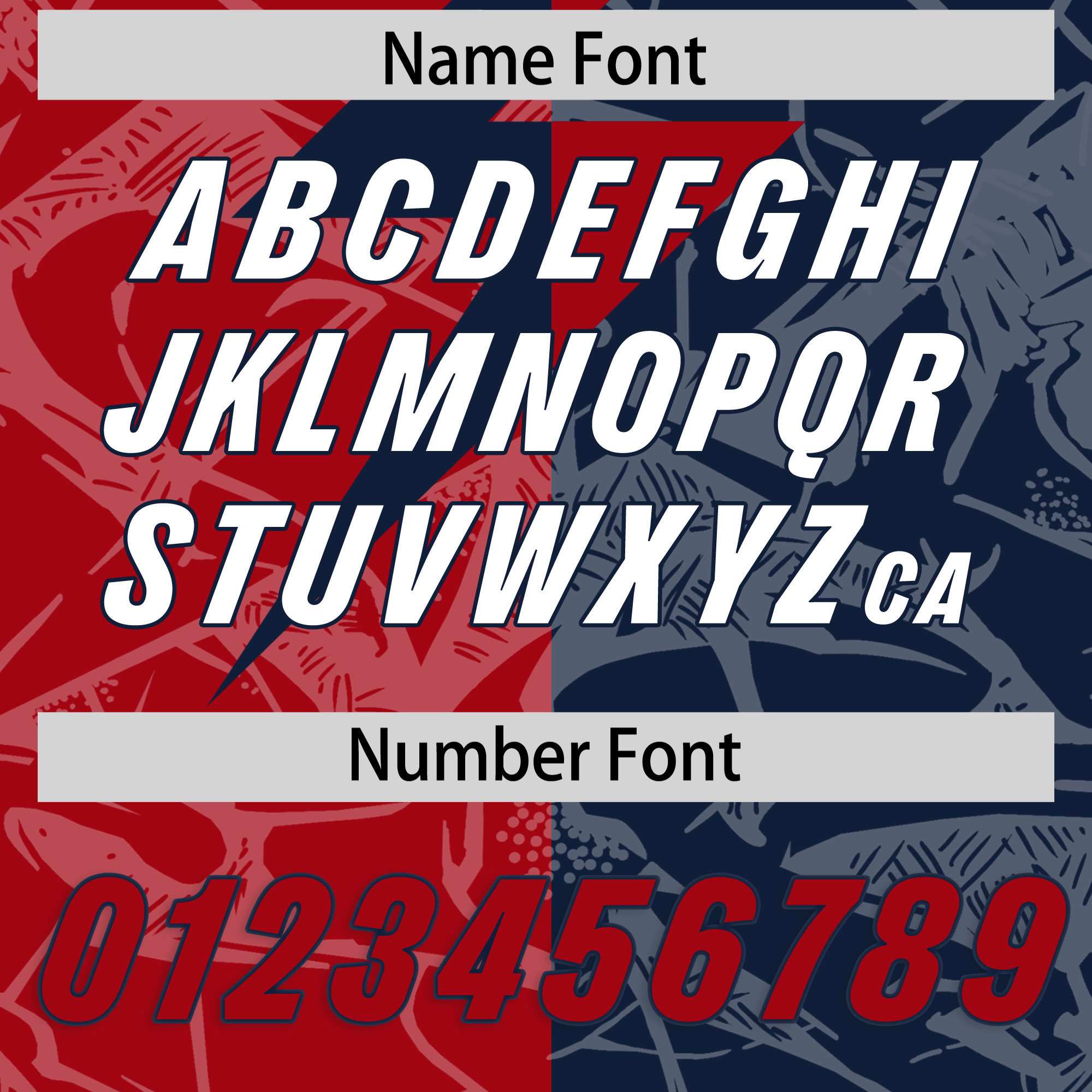 Custom Navy Red Split Personalized Lightning Pattern American Football Jersey