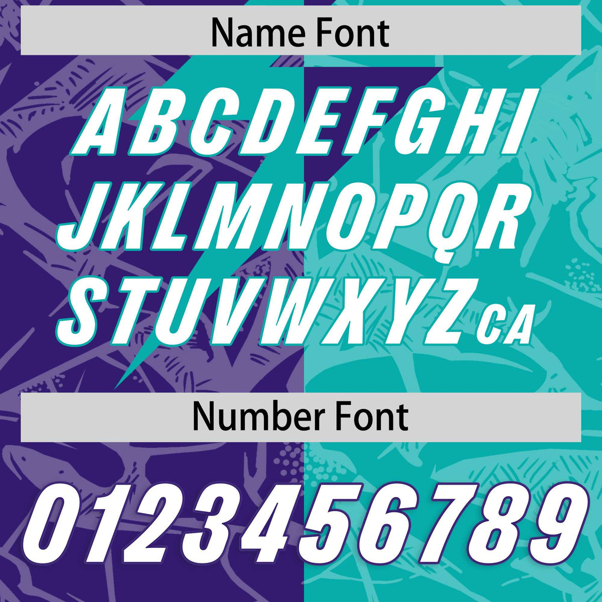 Custom Aqua Purple Split Personalized Lightning Pattern American Football Jersey