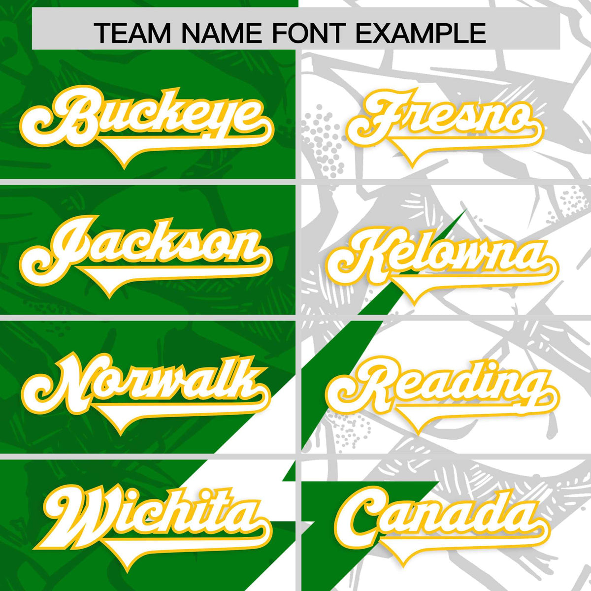 Custom Kelly Green White Split Personalized Lightning Pattern American Football Jersey