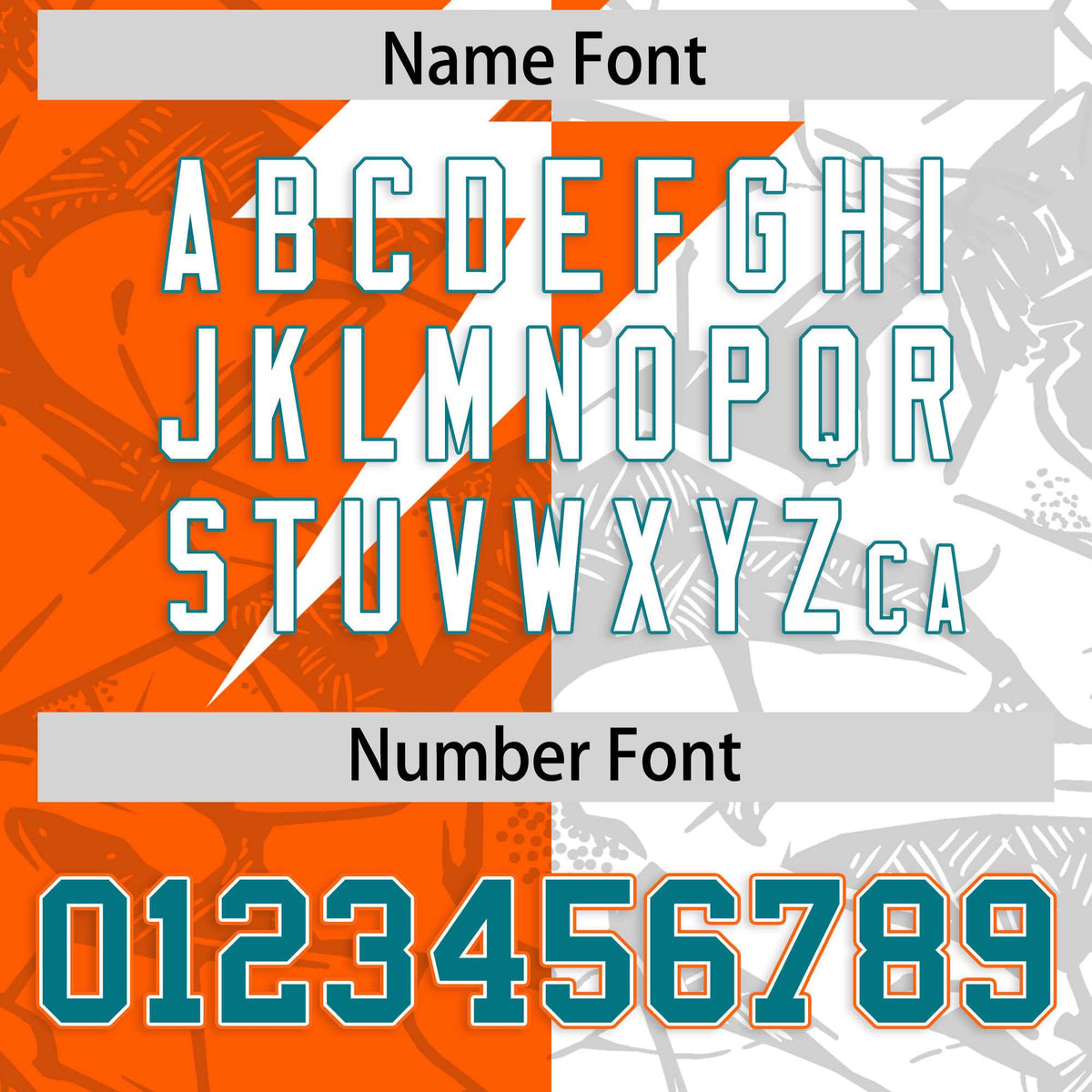 Custom Orange White Split Personalized Lightning Pattern American Football Jersey