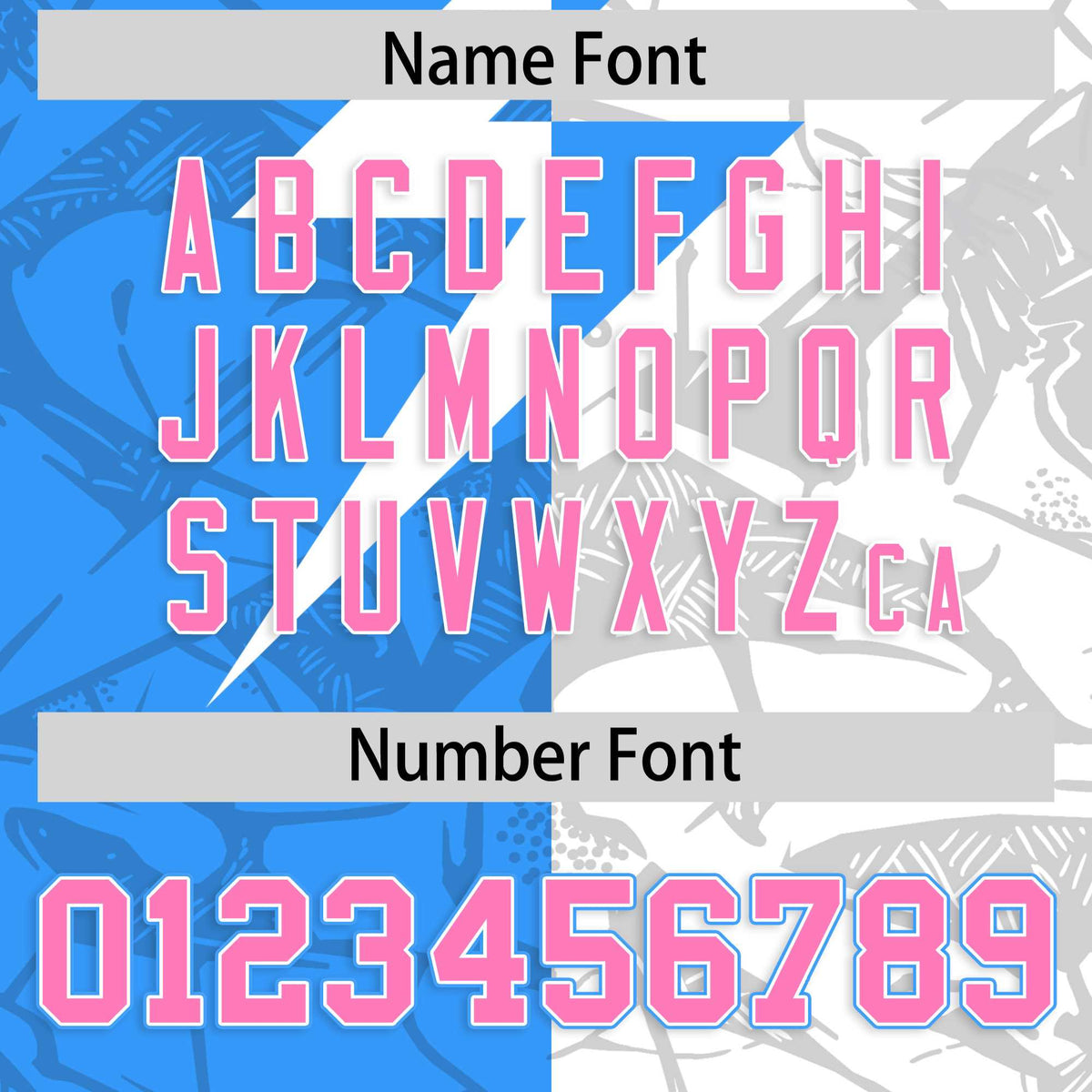 Custom Light Blue White Split Personalized Lightning Pattern American Football Jersey