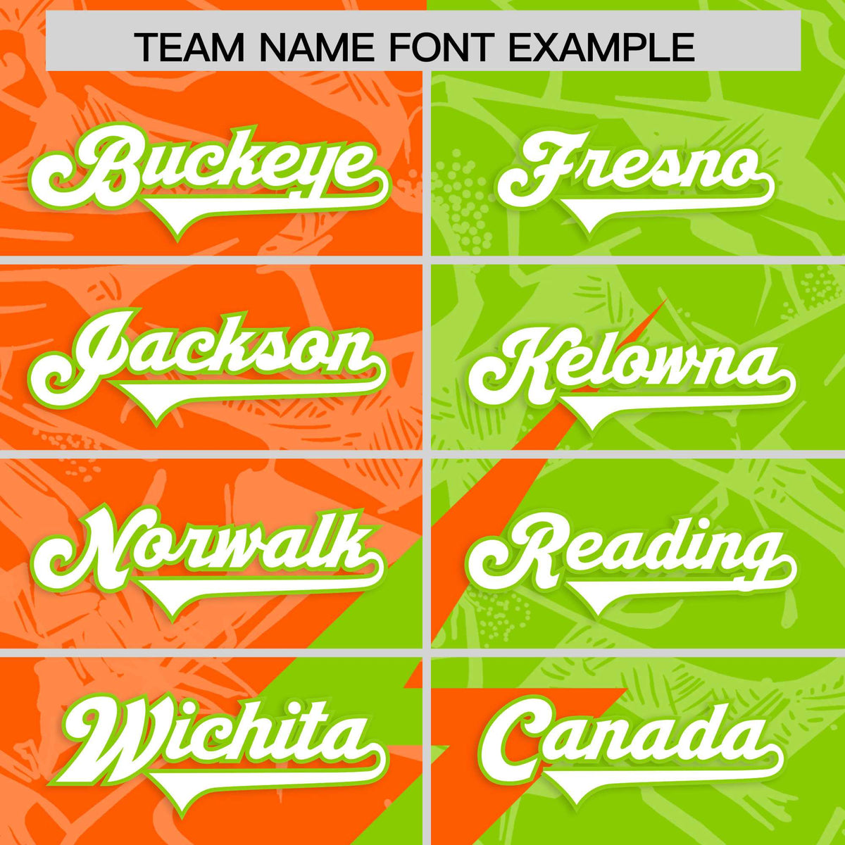 Custom Neon Green Orange Split Personalized Lightning Pattern American Football Jersey