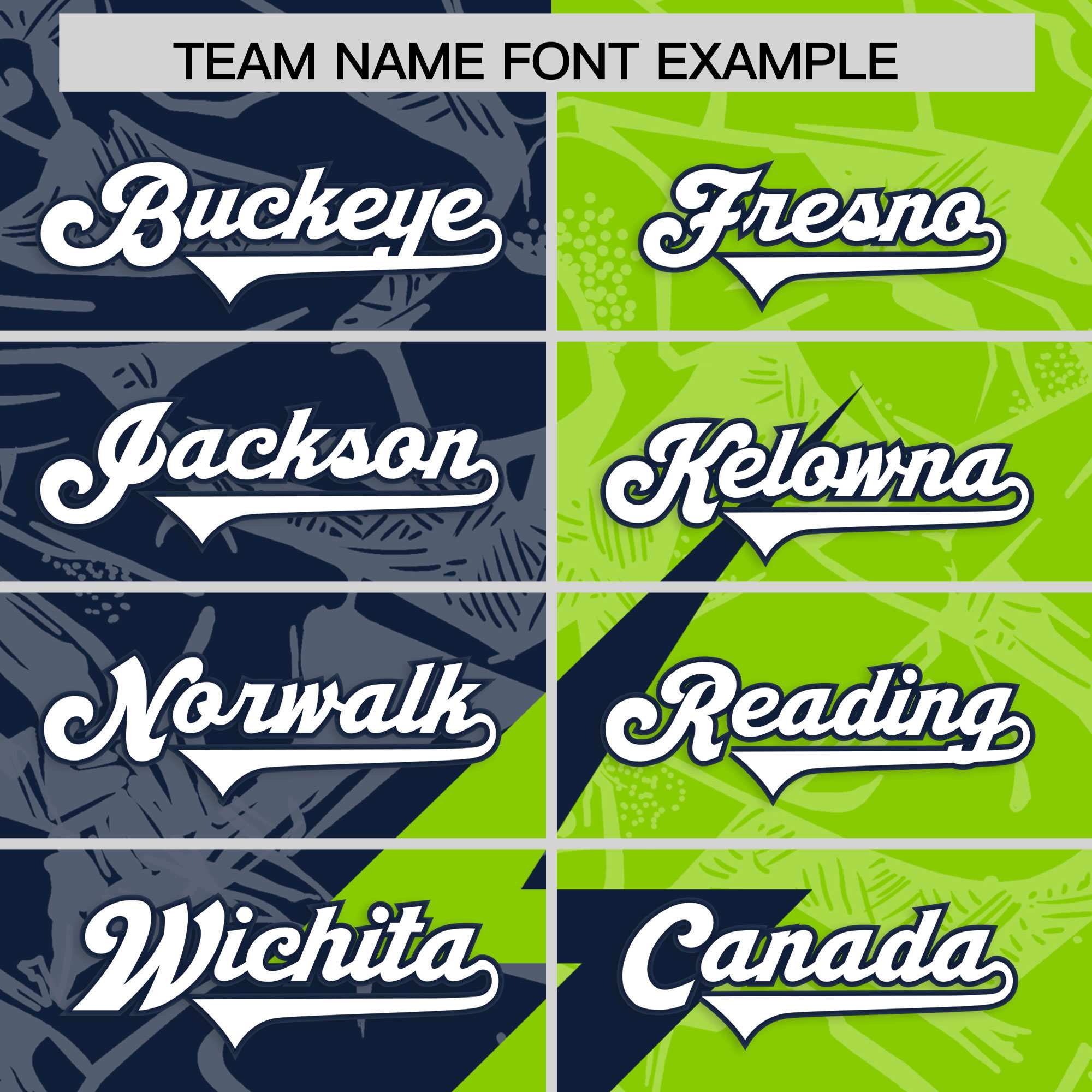 Custom Neon Green Navy Split Personalized Lightning Pattern American Football Jersey