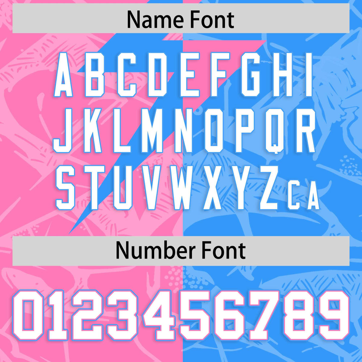 Custom Light Blue Pink Split Personalized Lightning Pattern American Football Jersey