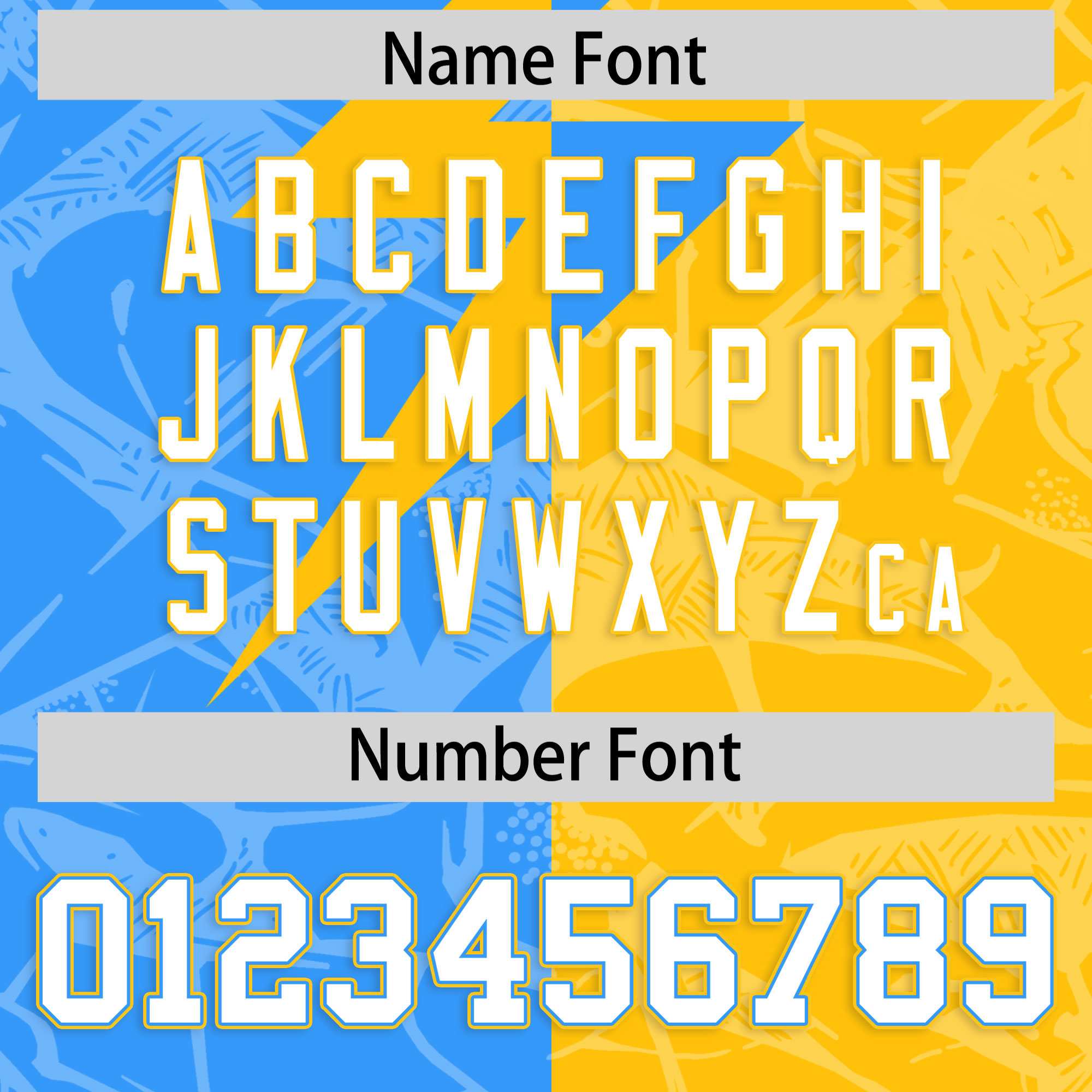 Custom Yellow Light Blue Split Personalized Lightning Pattern American Football Jersey