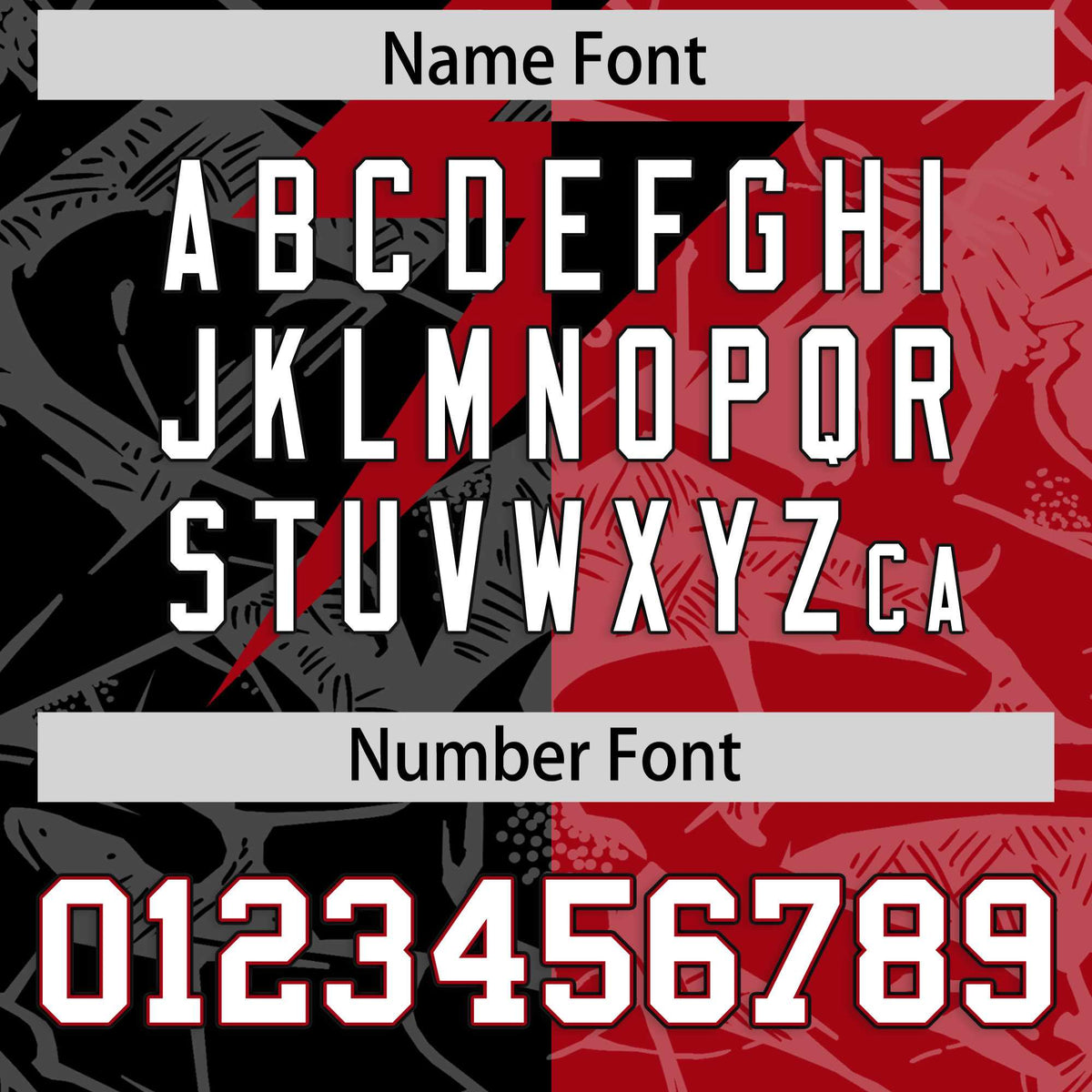 Custom Black Red Split Personalized Lightning Pattern American Football Jersey