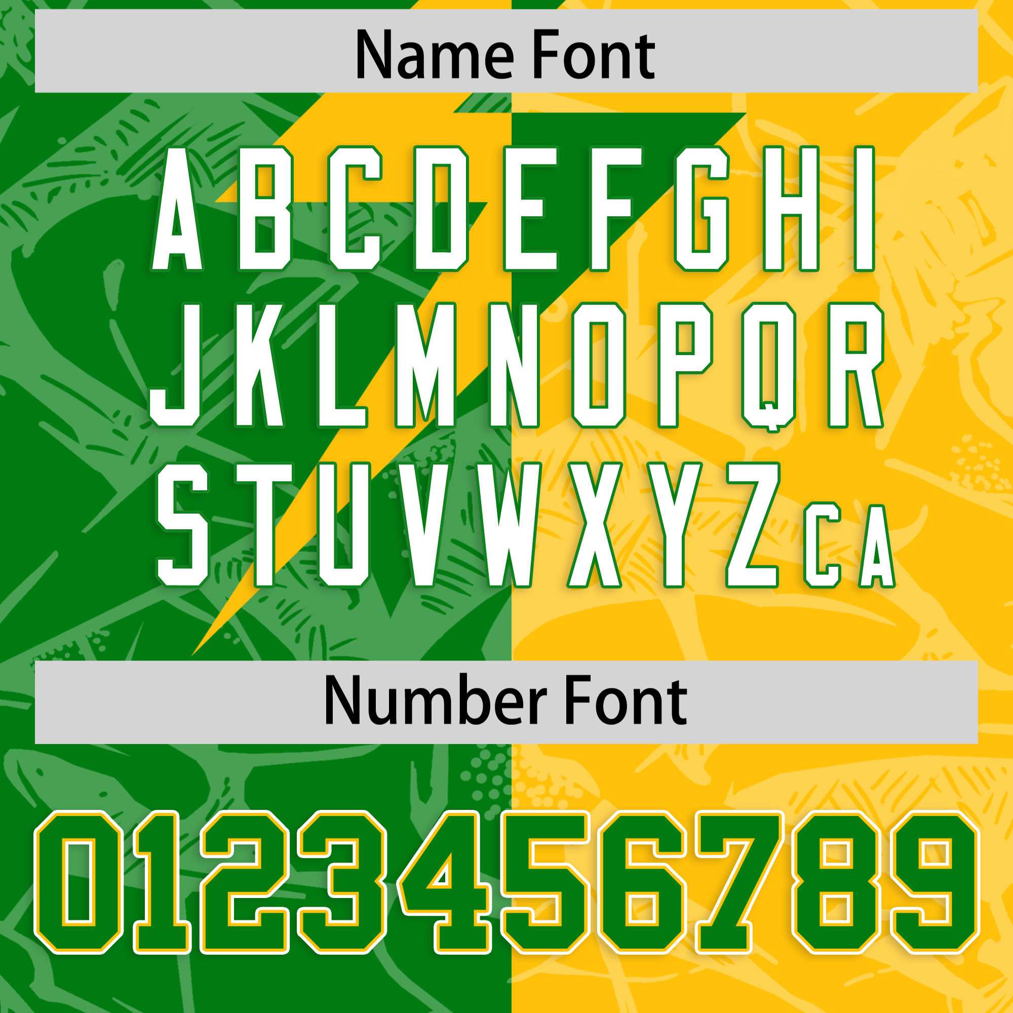 Custom Kelly Green Yellow Split Personalized Lightning Pattern American Football Jersey