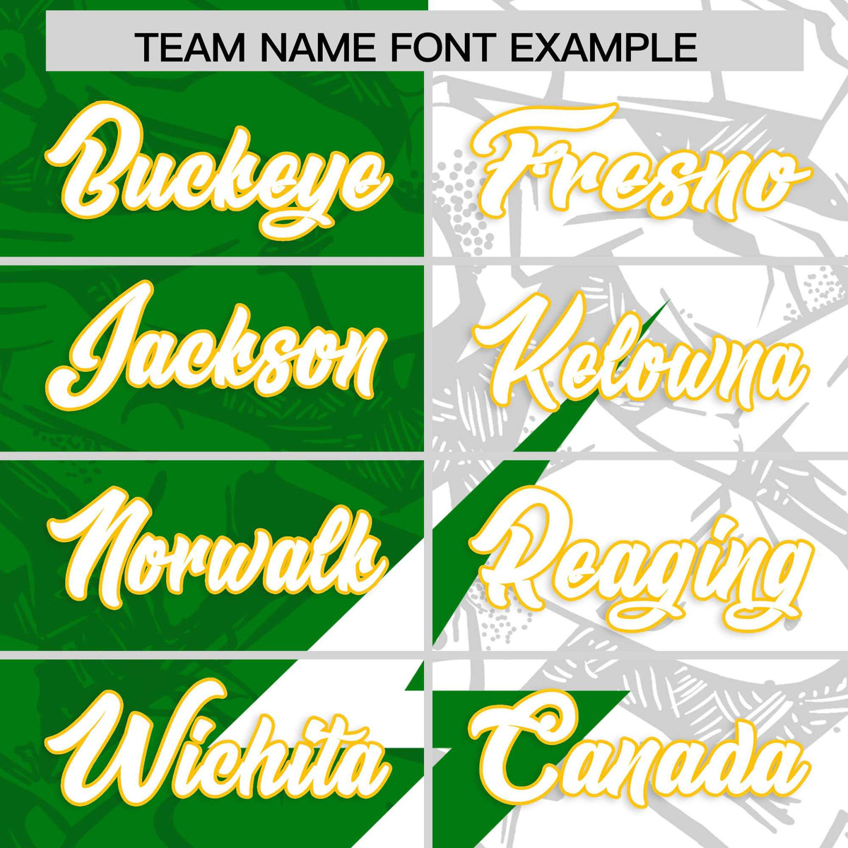 Custom Kelly Green White Split Personalized Lightning Pattern American Football Jersey