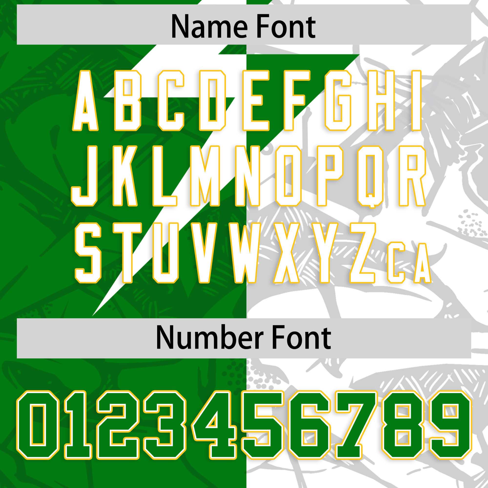 Custom Kelly Green White Split Personalized Lightning Pattern American Football Jersey