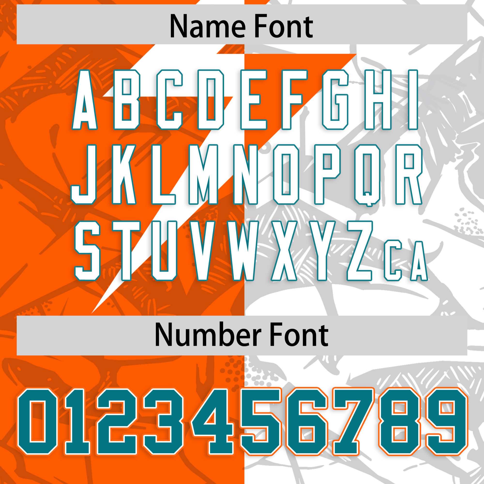 Custom Orange White Split Personalized Lightning Pattern American Football Jersey