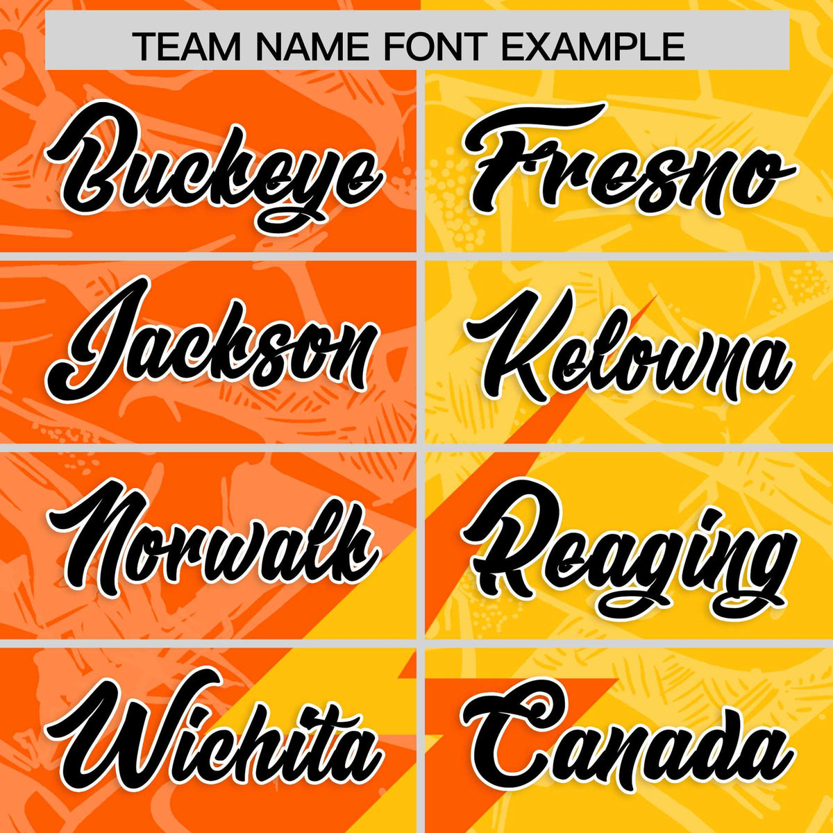 Custom Orange Yellow Split Personalized Lightning Pattern American Football Jersey