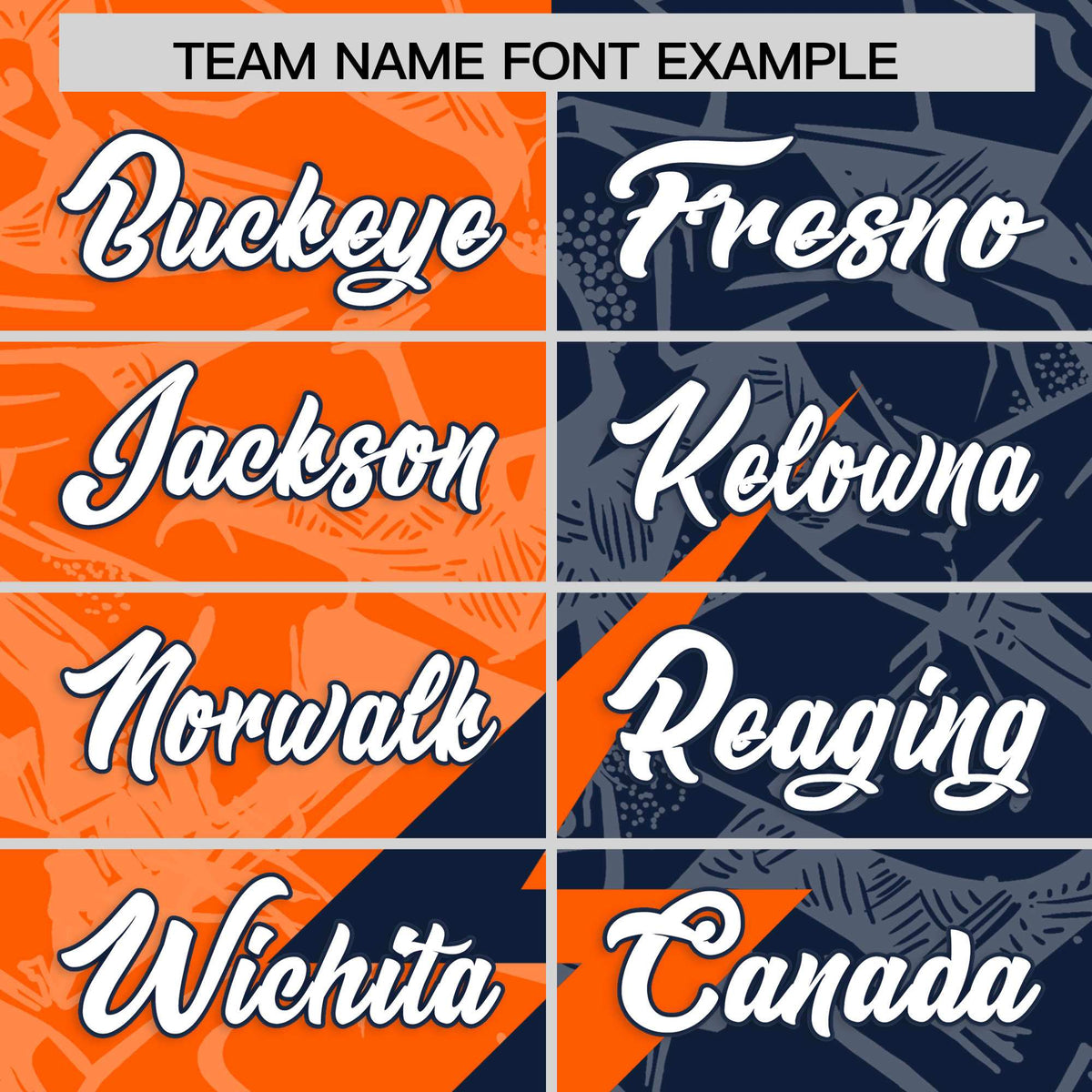 Custom Orange Navy Split Personalized Lightning Pattern American Football Jersey