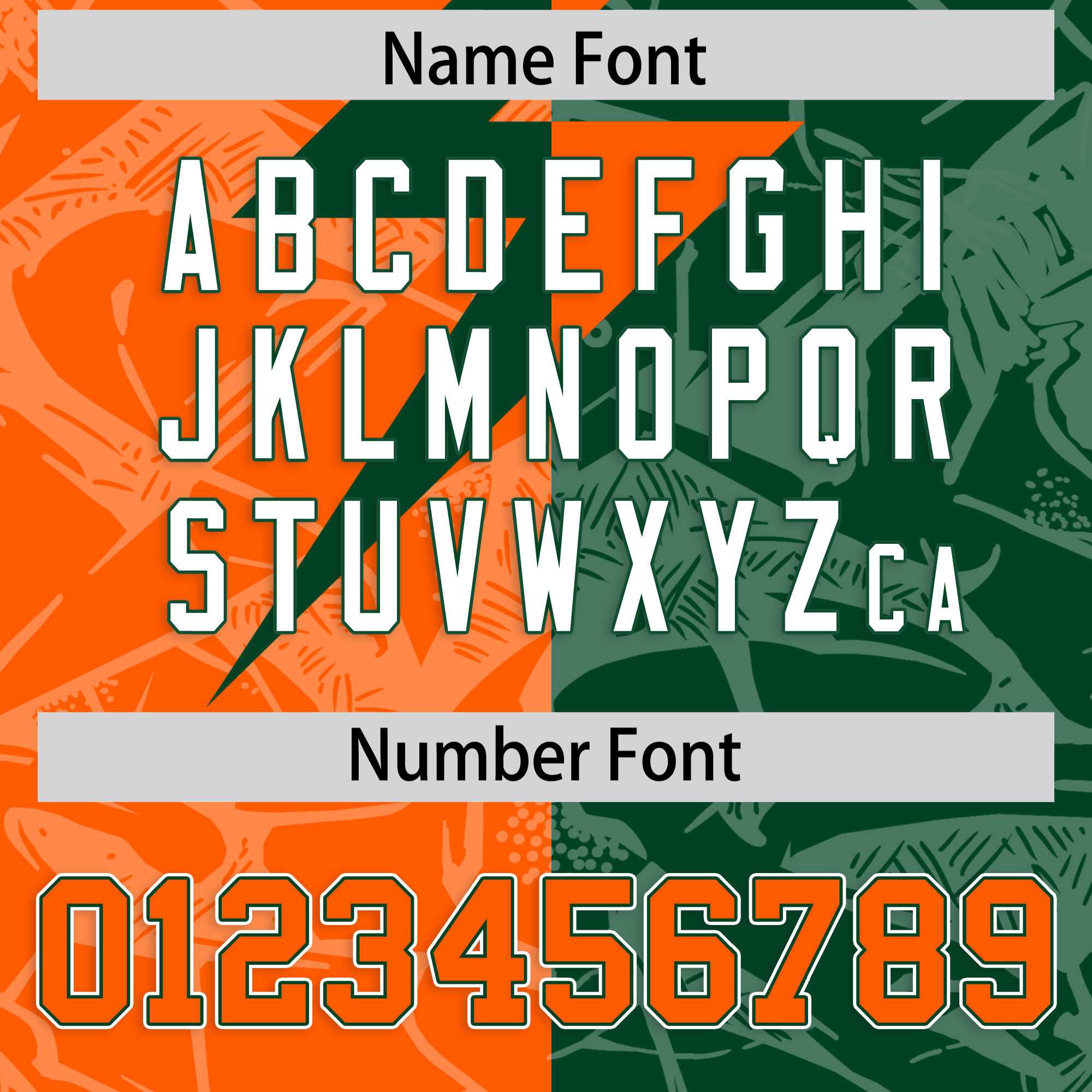 Custom Green Orange Split Personalized Lightning Pattern American Football Jersey