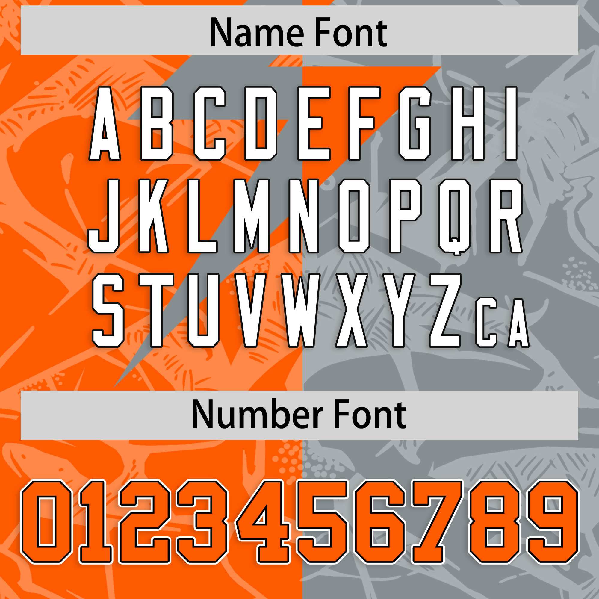 Custom Grey Orange Split Personalized Lightning Pattern American Football Jersey