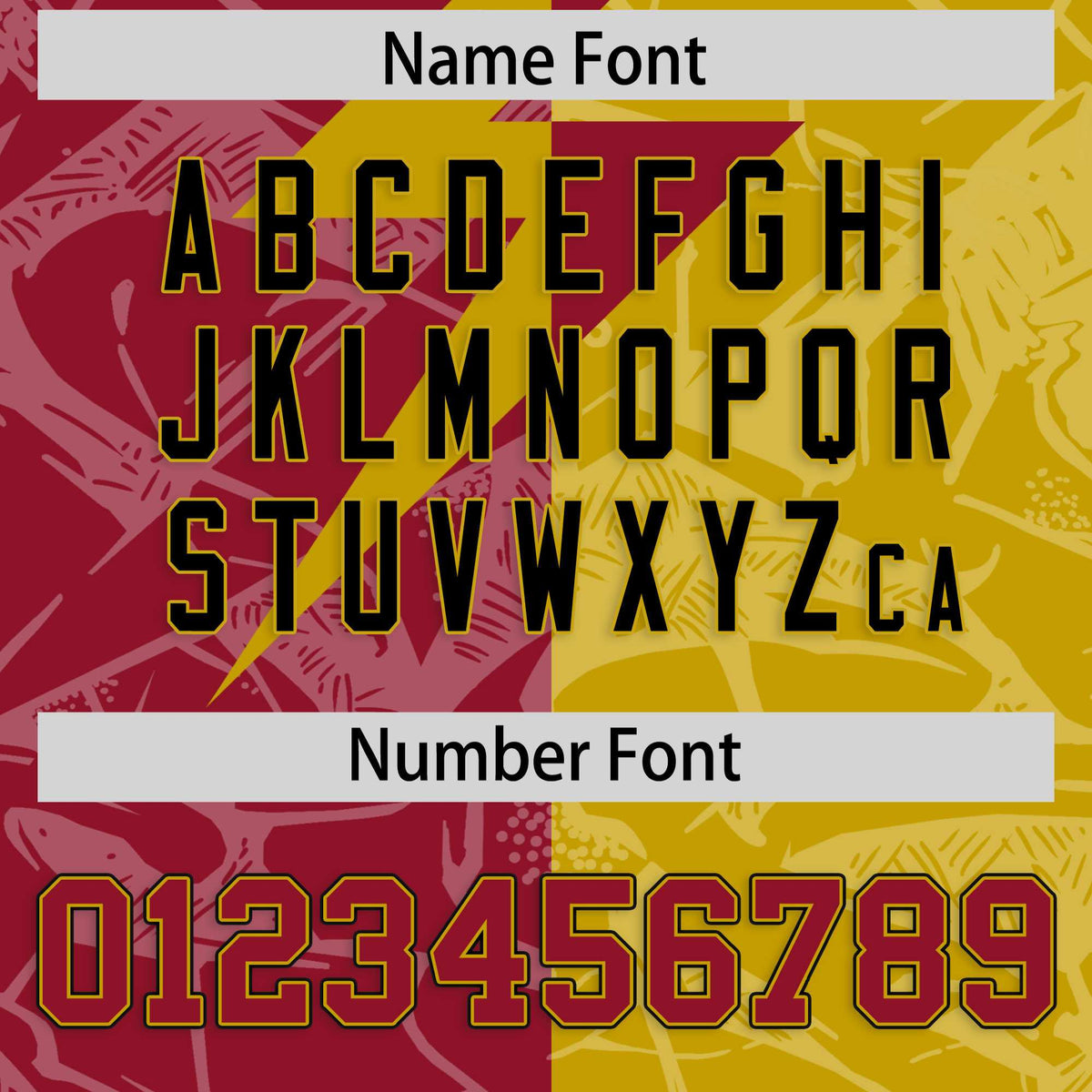 Custom Old Gold Cardinal Split Personalized Lightning Pattern American Football Jersey