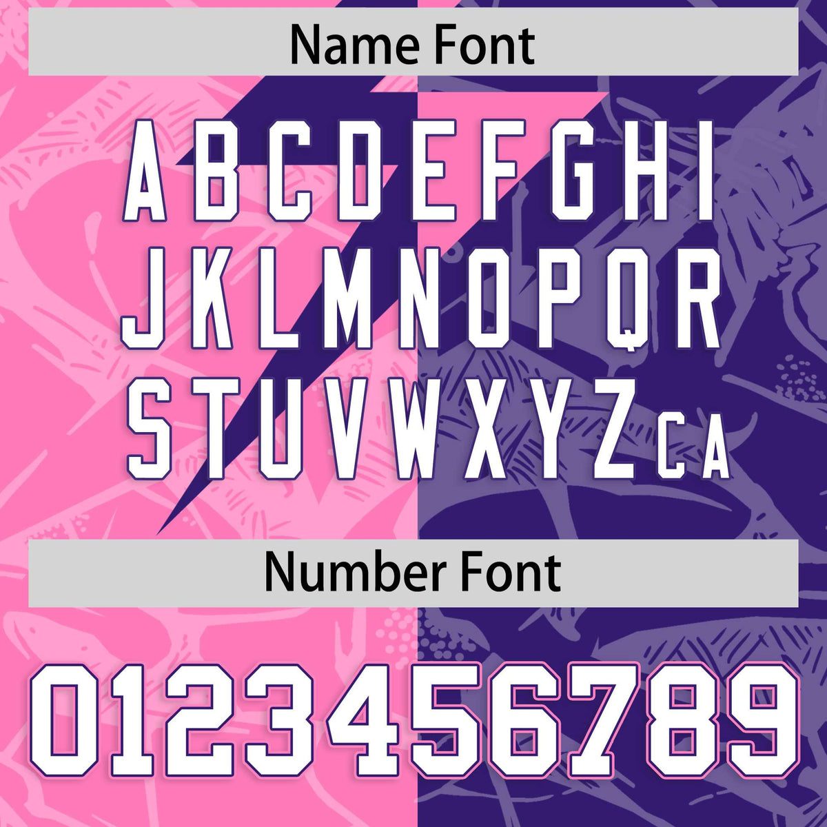 Custom Purple Pink Split Personalized Lightning Pattern American Football Jersey