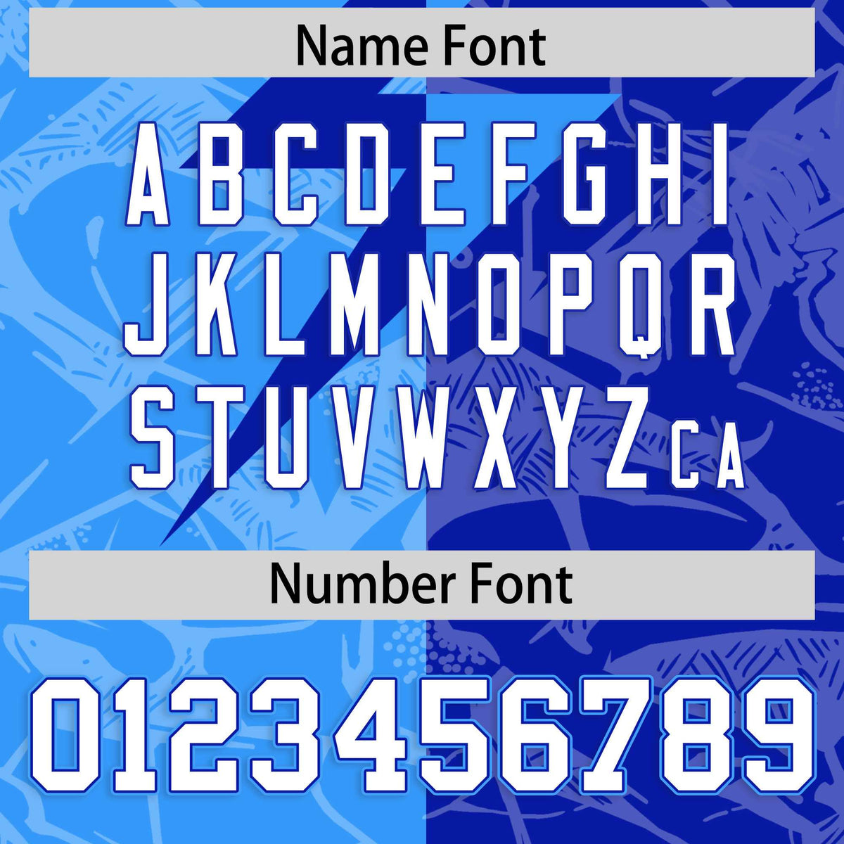 Custom Royal Light Blue Split Personalized Lightning Pattern American Football Jersey