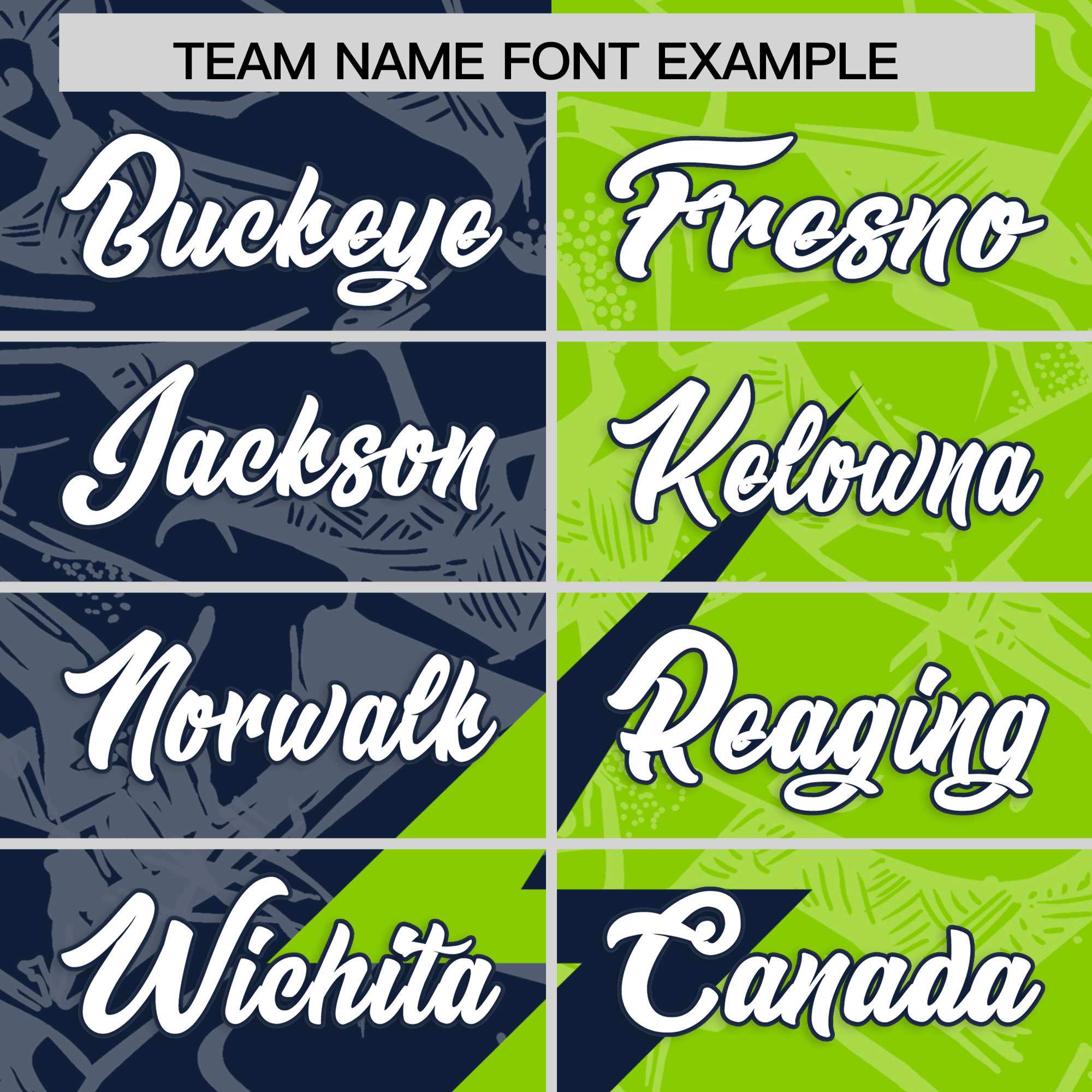 Custom Neon Green Navy Split Personalized Lightning Pattern American Football Jersey