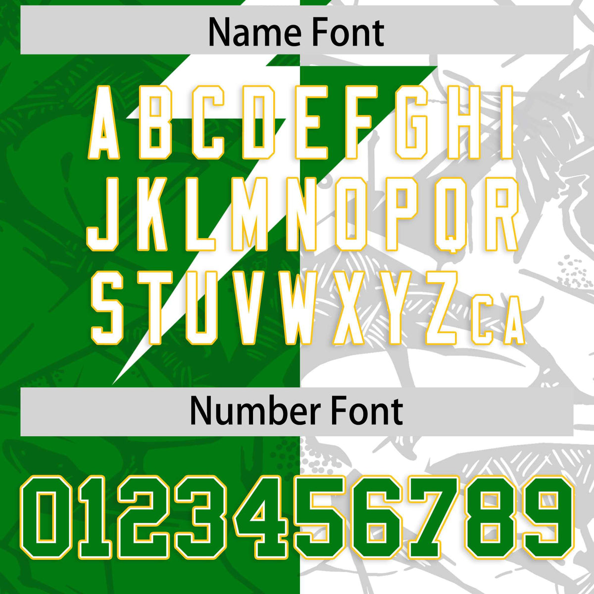 Custom Kelly Green White Split Personalized Lightning Pattern American Football Jersey