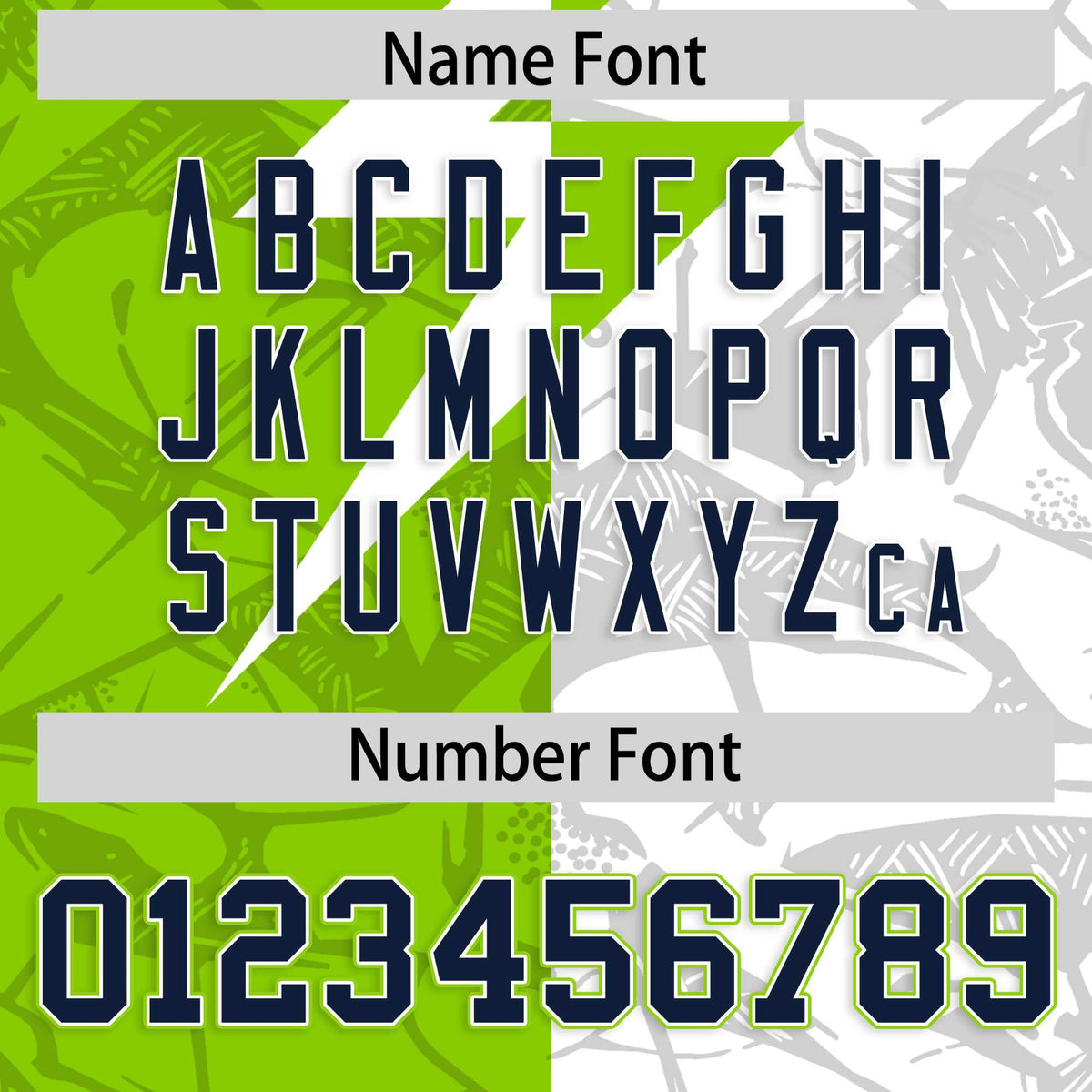 Custom Neon Green White Split Personalized Lightning Pattern American Football Jersey