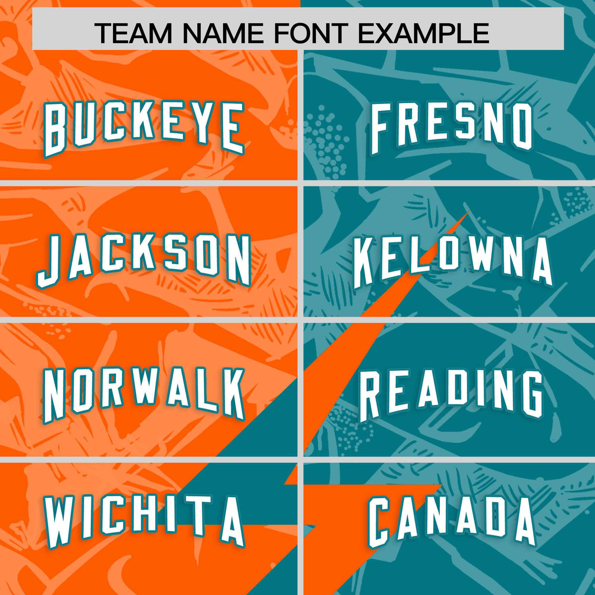 Custom Aqua Orange Split Personalized Lightning Pattern American Football Jersey