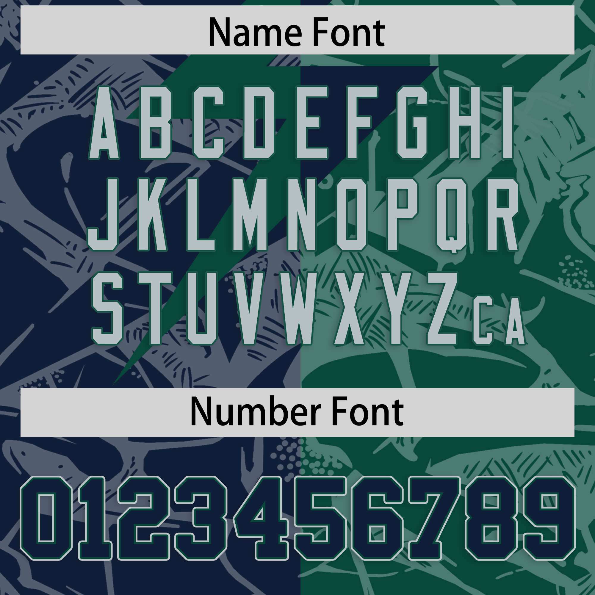 Custom Green Navy Split Personalized Lightning Pattern American Football Jersey