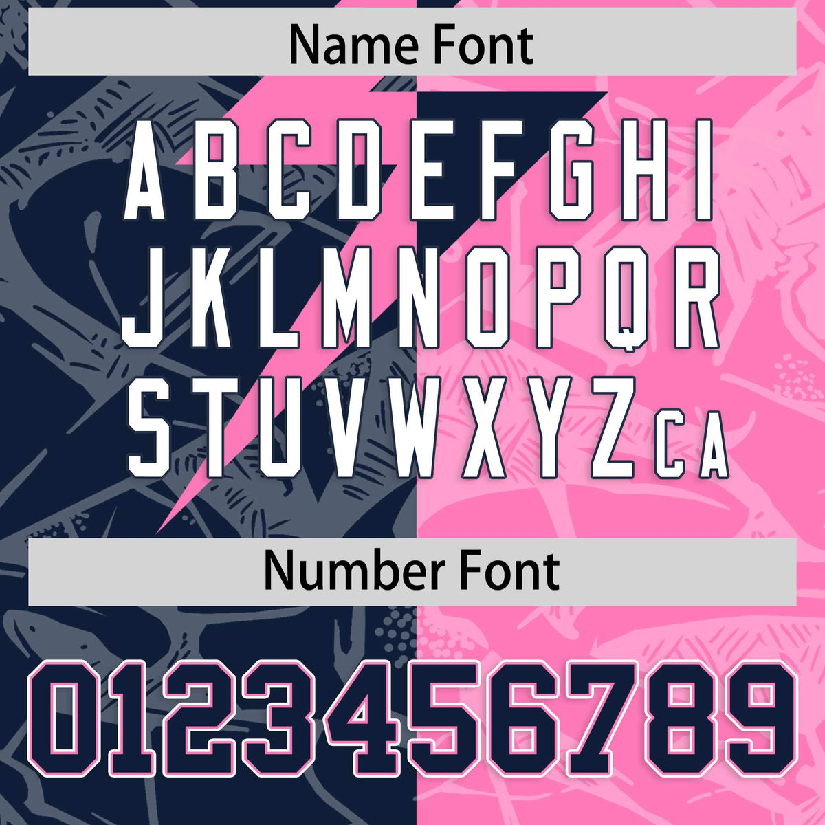 Custom Pink Navy Split Personalized Lightning Pattern American Football Jersey