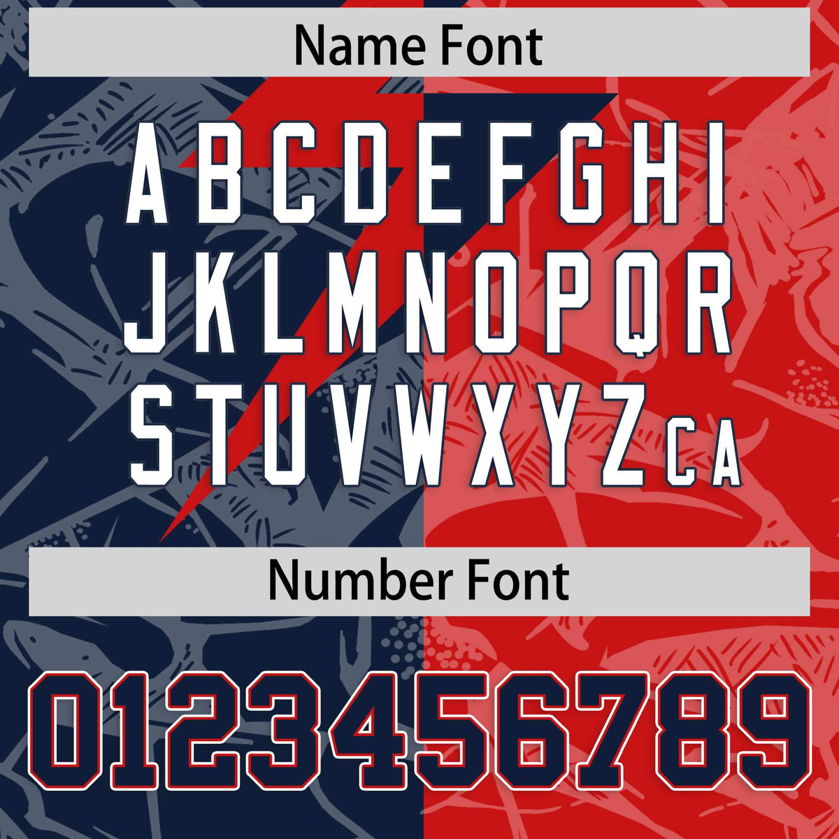 Custom Red Navy Split Personalized Lightning Pattern American Football Jersey