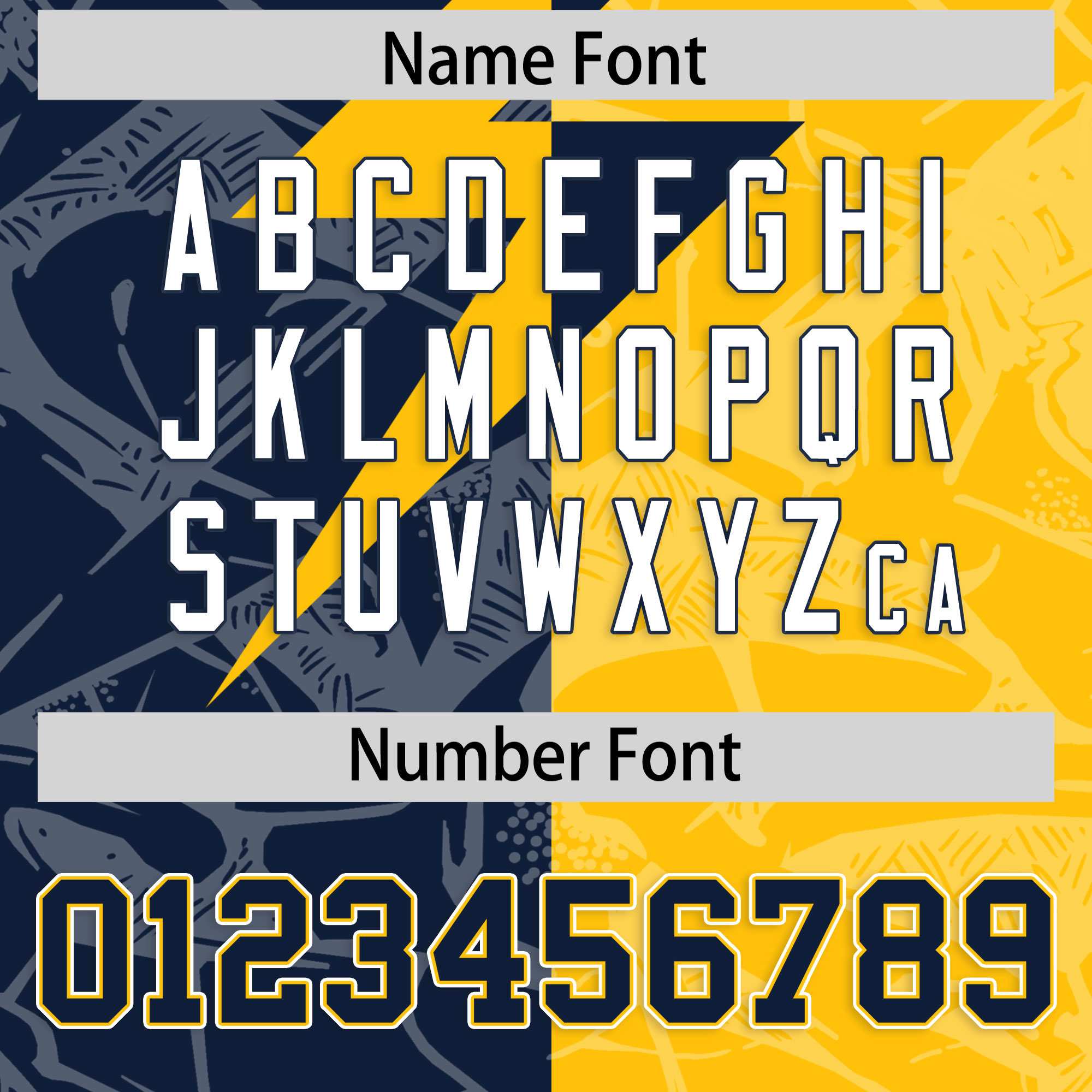 Custom Gold Navy Split Personalized Lightning Pattern American Football Jersey