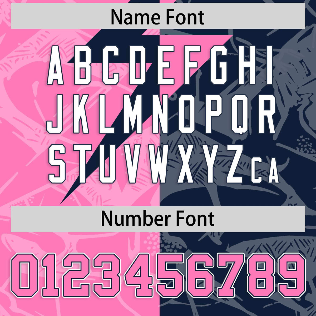 Custom Navy Pink Split Personalized Lightning Pattern American Football Jersey