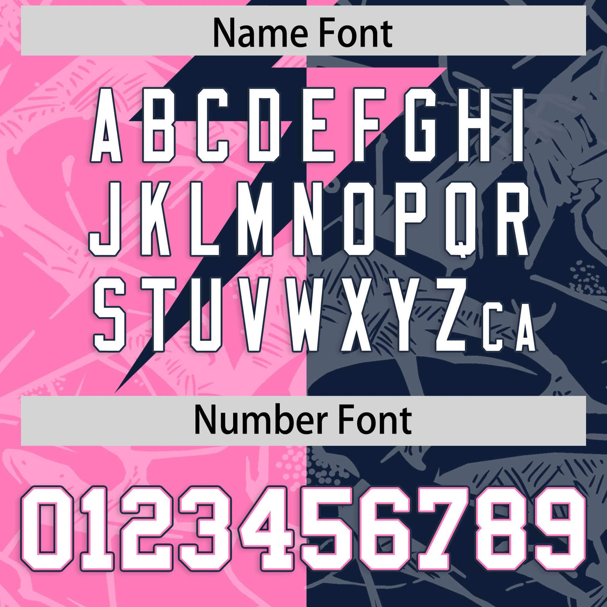 Custom Navy Pink Split Personalized Lightning Pattern American Football Jersey