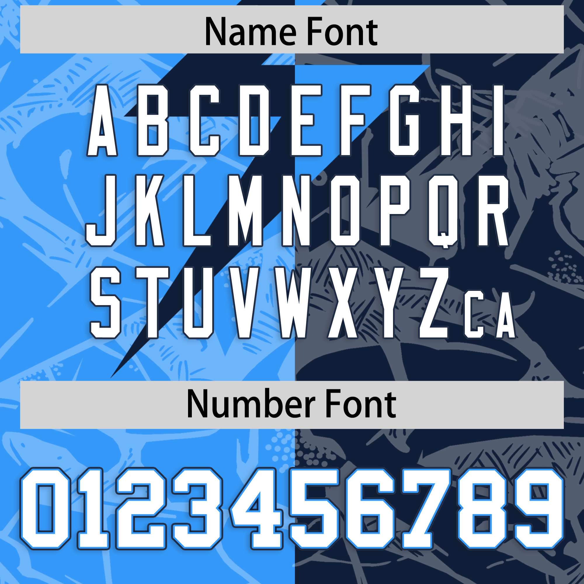 Custom Navy Light Blue Split Personalized Lightning Pattern American Football Jersey